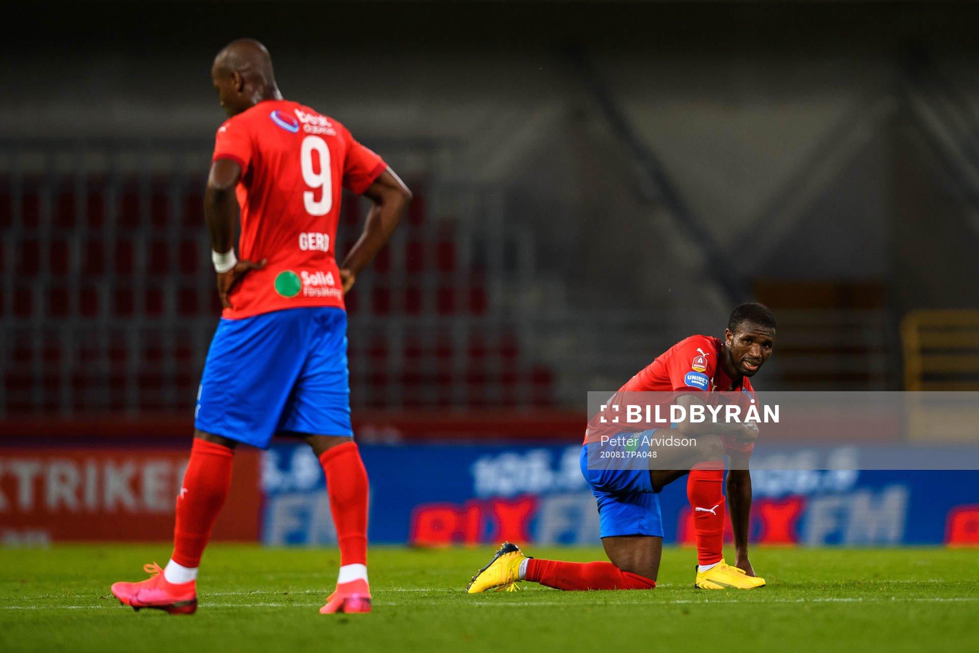 Helsingborgs Alhaji Gero och Mohammed Abubakari deppar