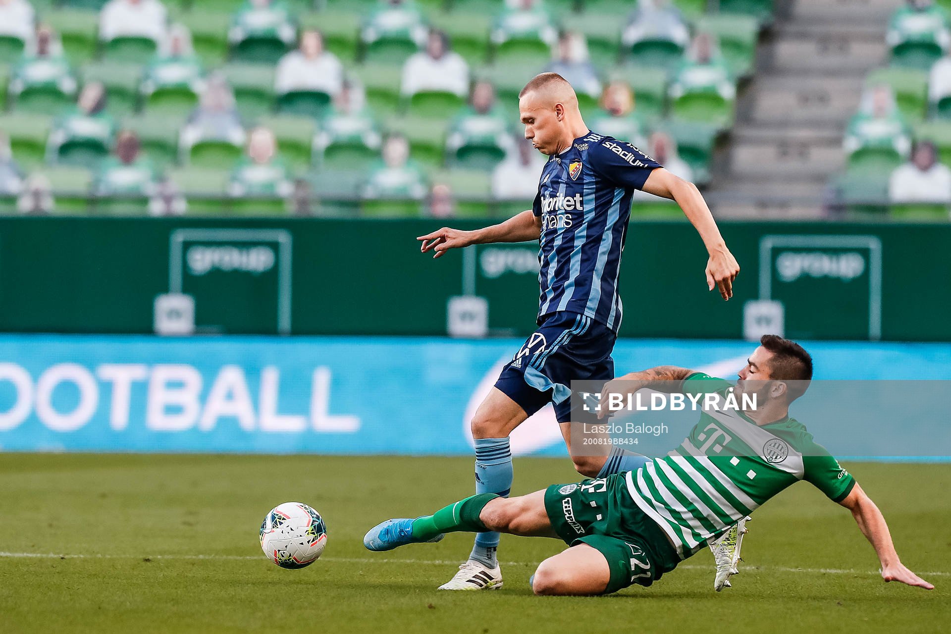 Jonathan Augustinsson of Djurgården and Endre Botka of