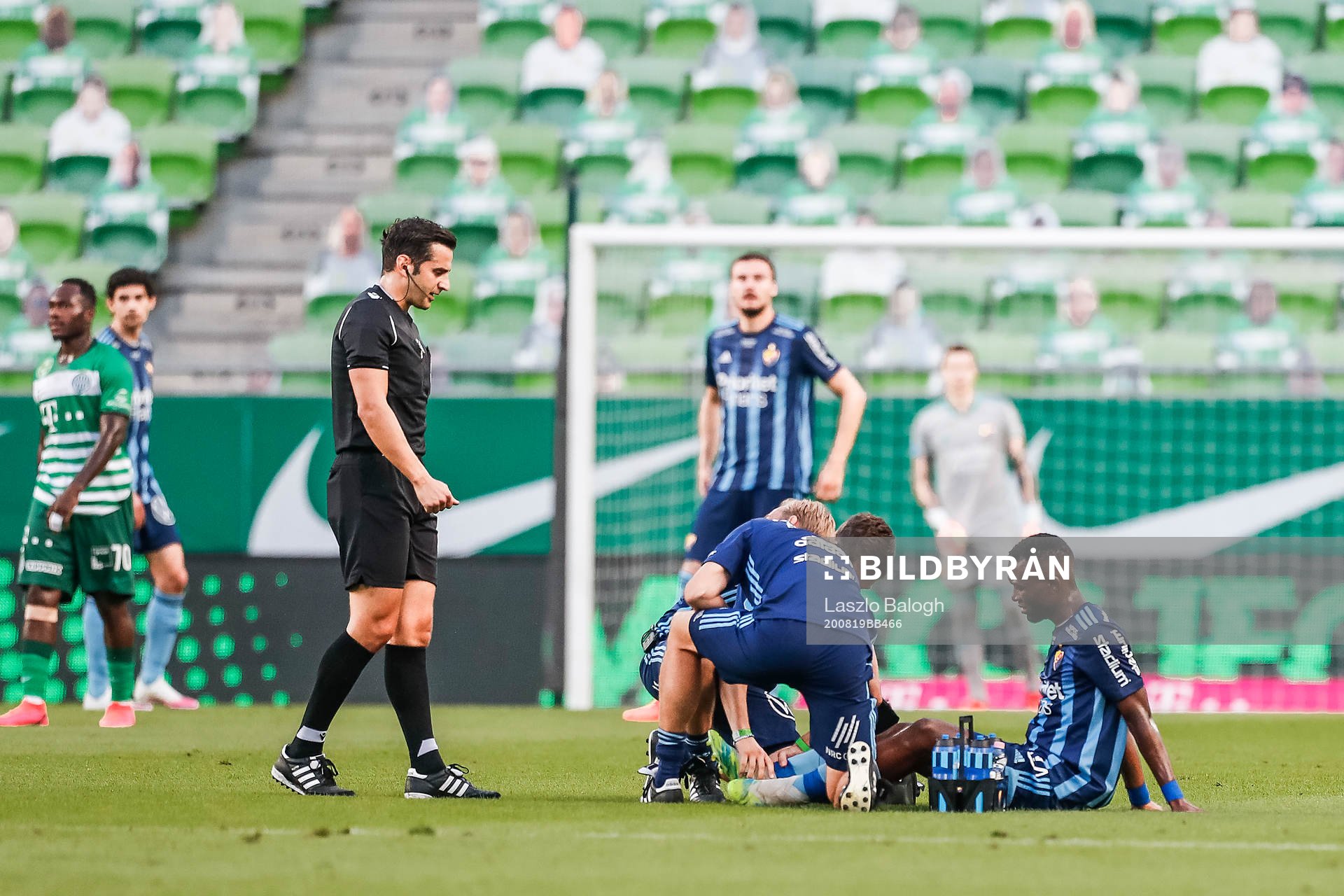 Emmanuel Banda of Djurgården receives an injury