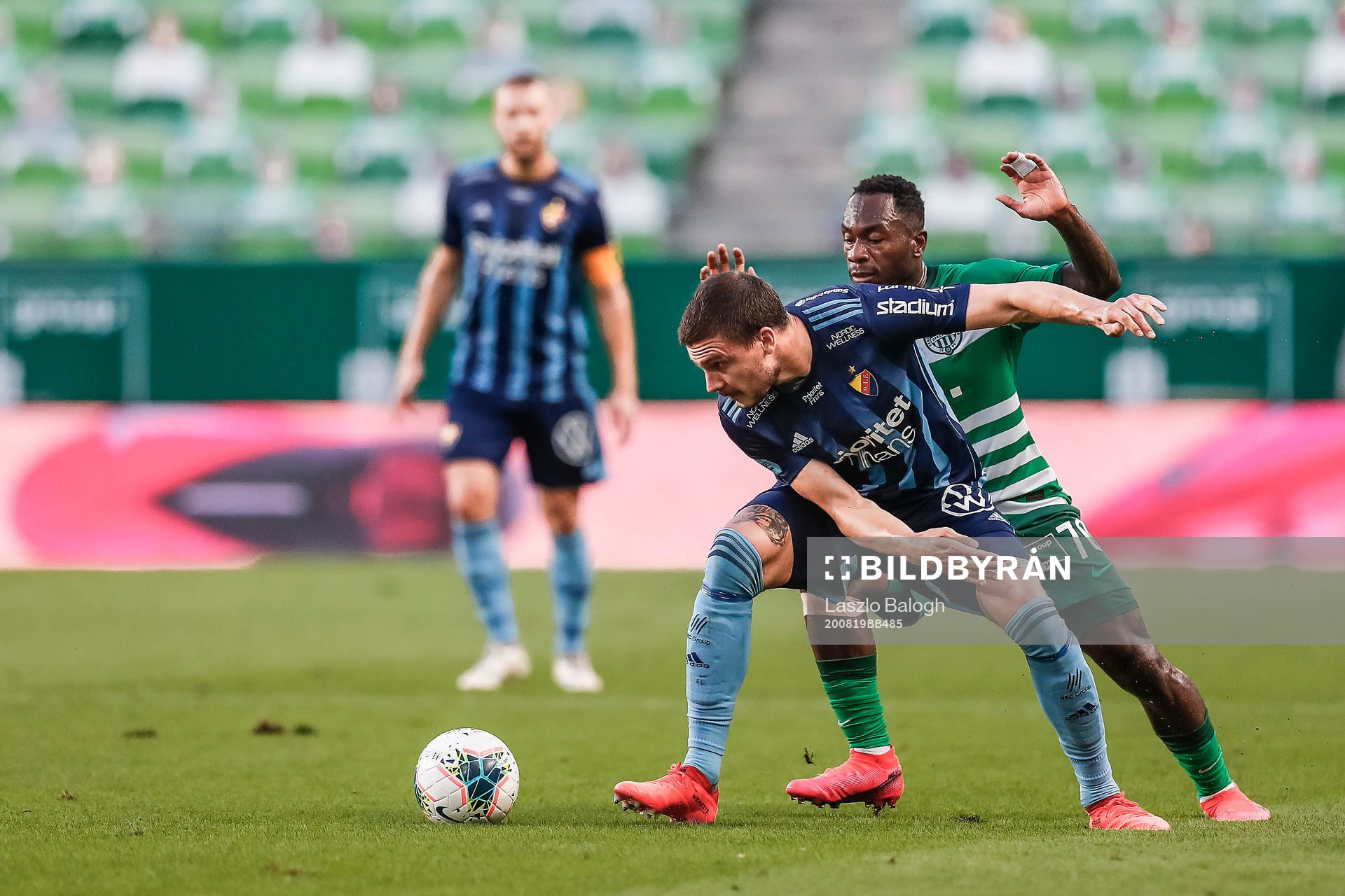 Erik Berg of Djurgården and Franck Boli of Ferencvaros