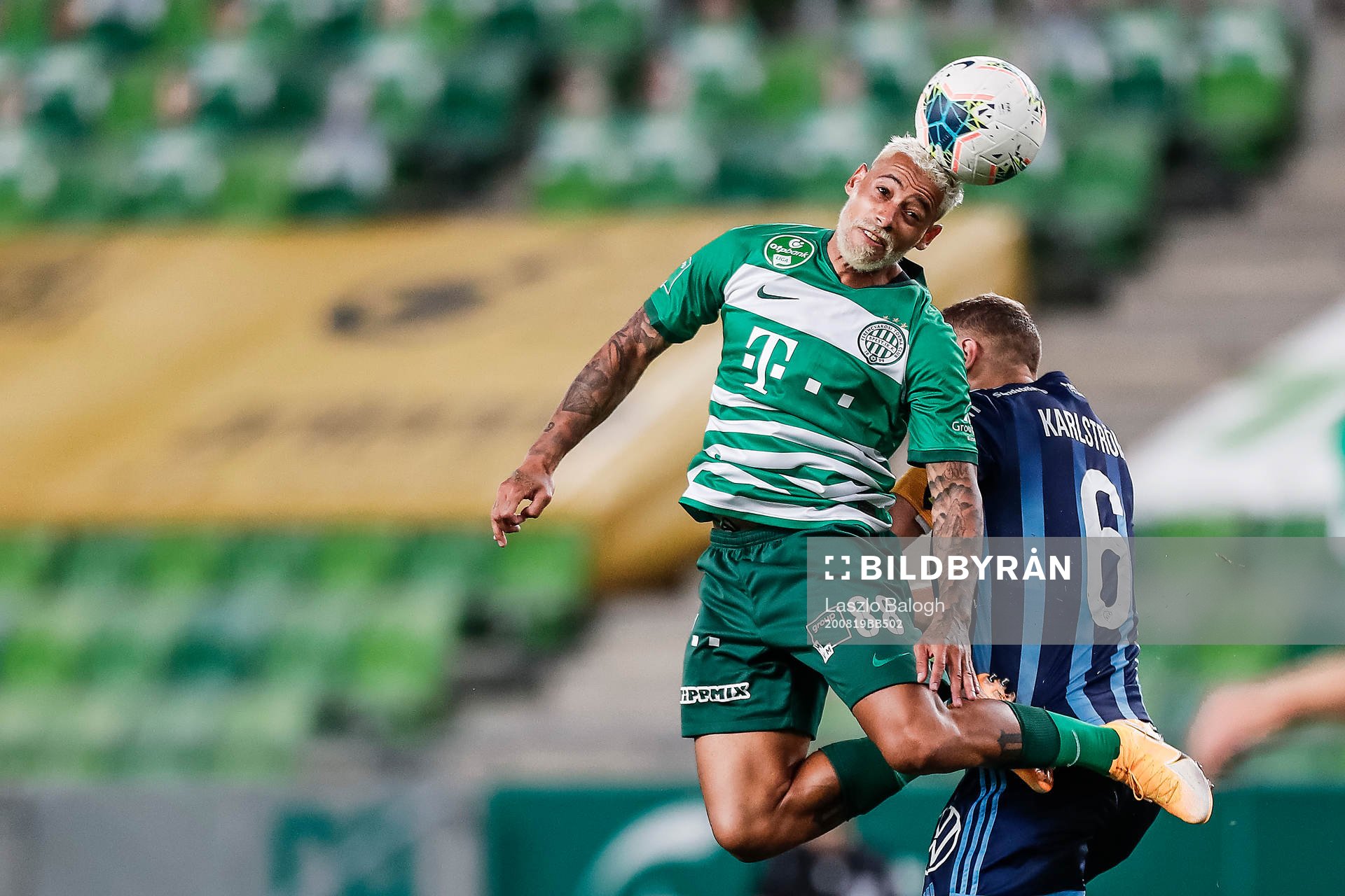 Isael of Ferencvaros and Jesper Karlström of Djurgården