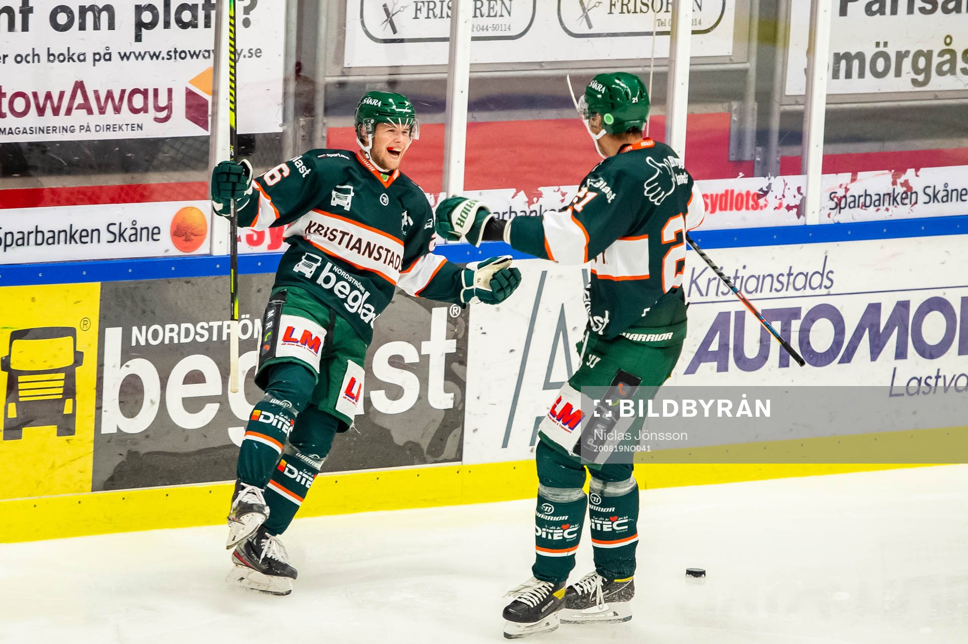 Kristianstads Joel Wahlgren jublar