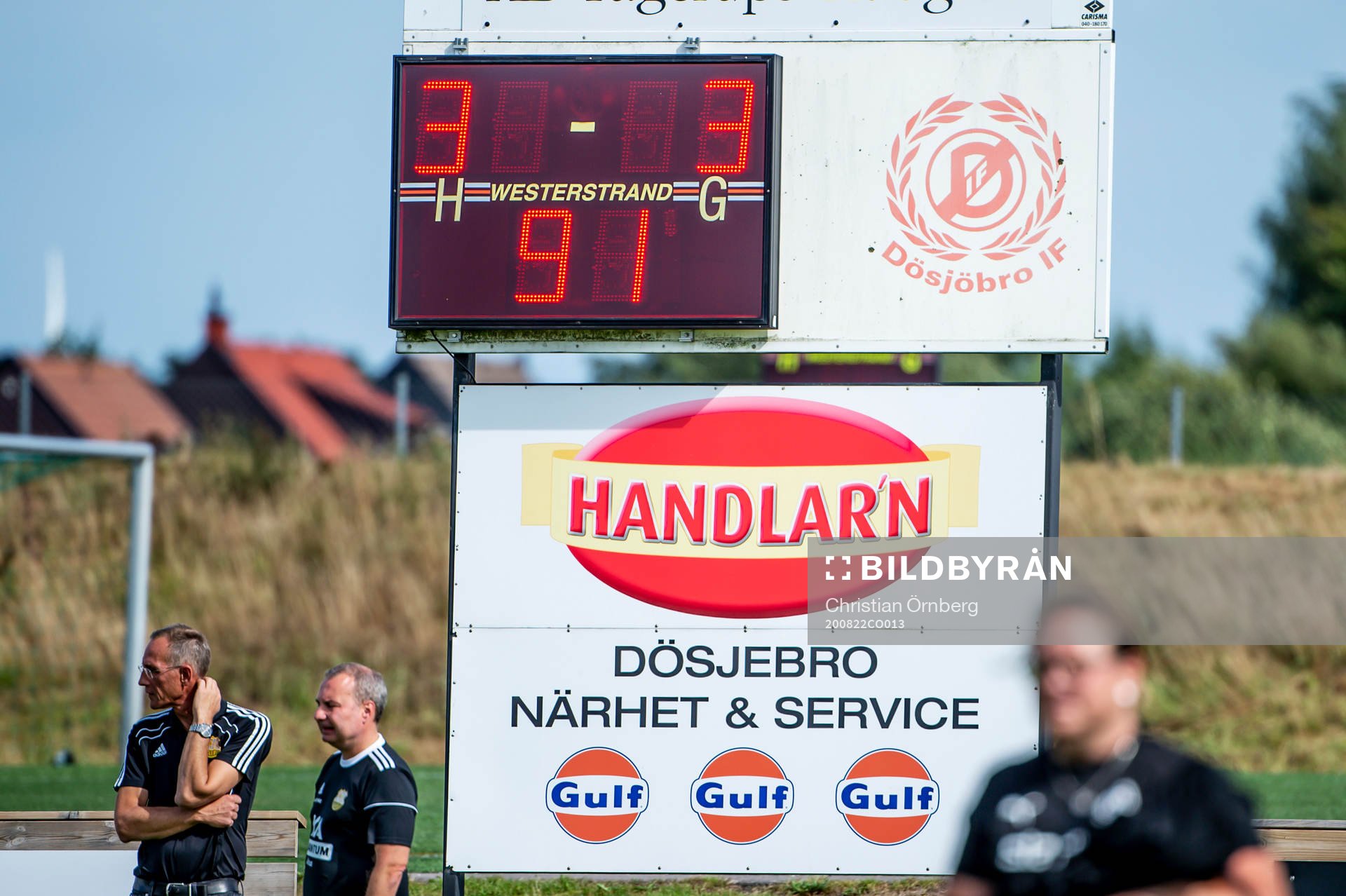 Slutresultatet 3-3 på tavlan