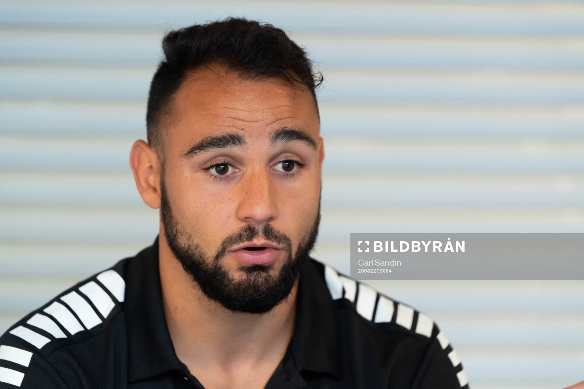GAIS Richard Yarsuvat blir intervjuad efter fotbollsmatchen i Superettan  mellan GAIS och Örgryte den 22 augusti 2020 i Göteborg.