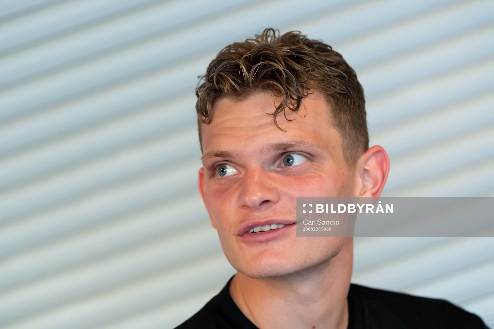 GAIS Meinhard Egilsson Olsen blir intervjuad efter fotbollsmatchen i Superettan  mellan GAIS och Örgryte den 22 augusti 2020 i Göteborg.
