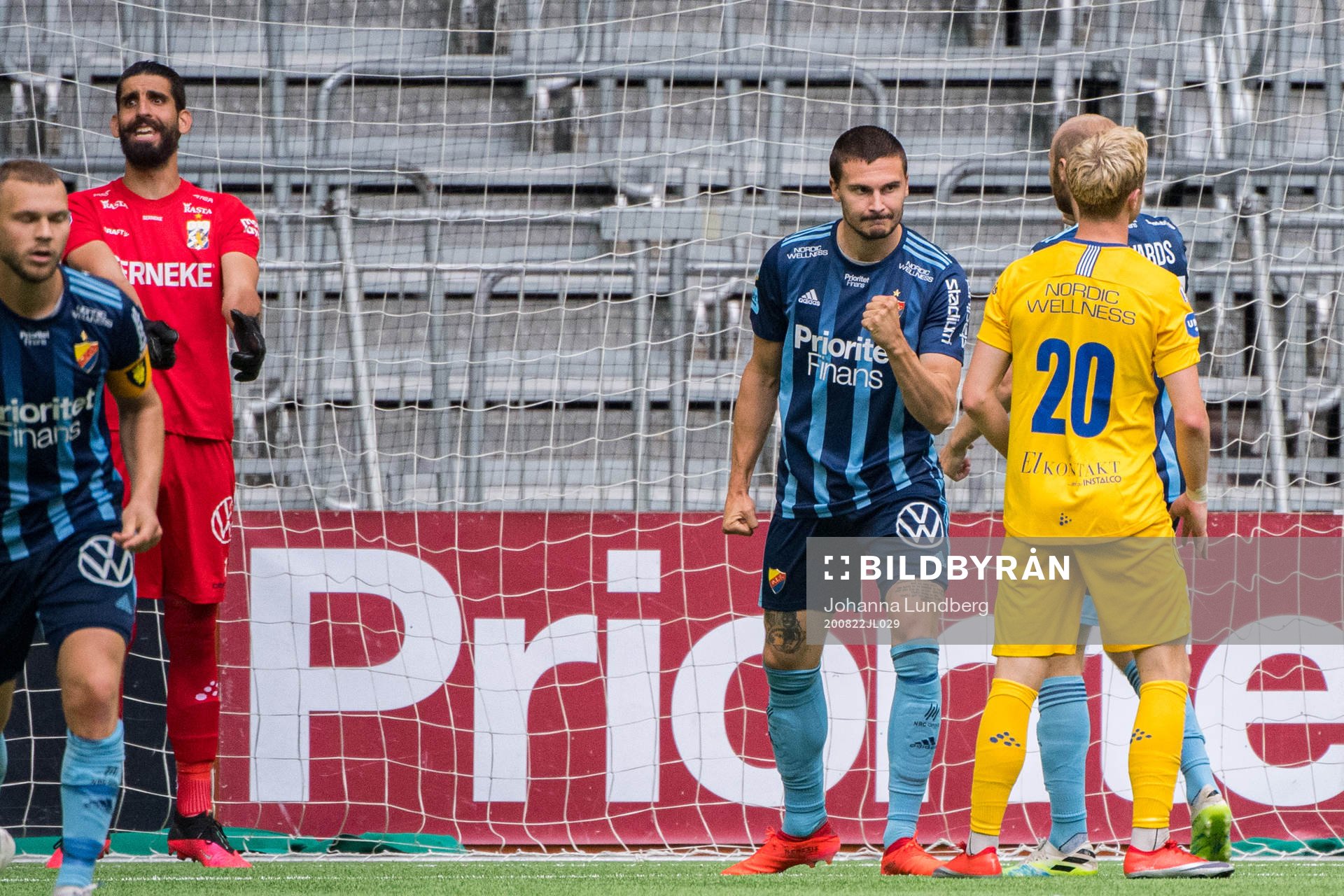 Djurgårdens Erik Berg jublar
