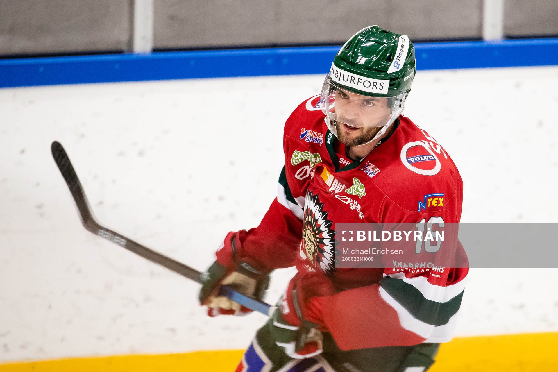 Frölundas Stefan Elliot på värmningen innan