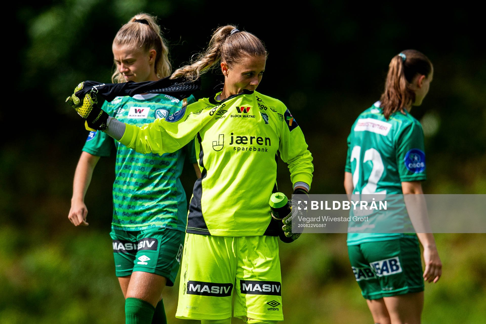 Goalkeeper Adelaide Gay of Klepp ahead of the Toppserien football match between Sandviken and Klepp on August 22, 2020 in Bergen.