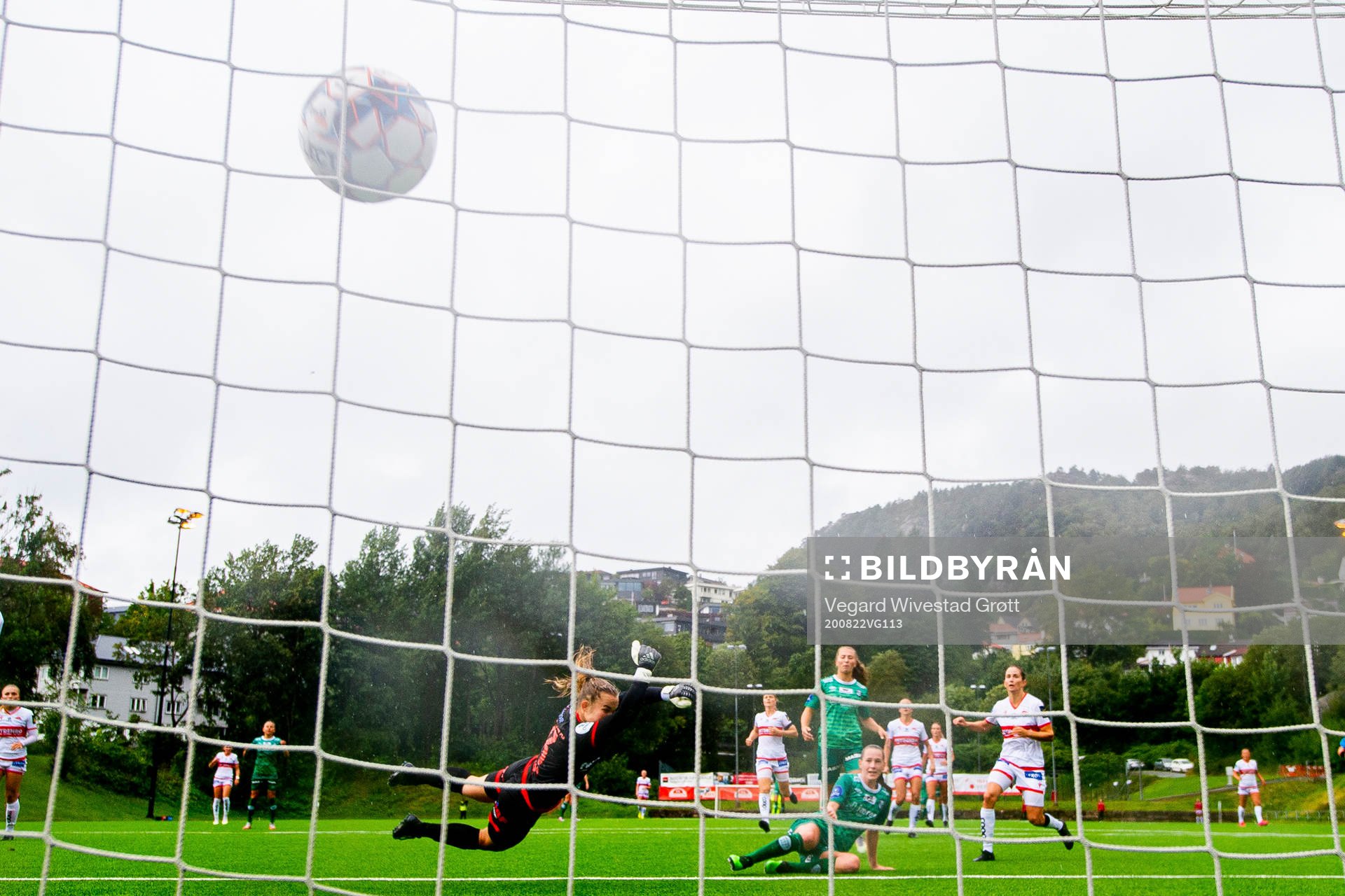 Elisabeth Terland of Klepp scores a disallowed goal behind