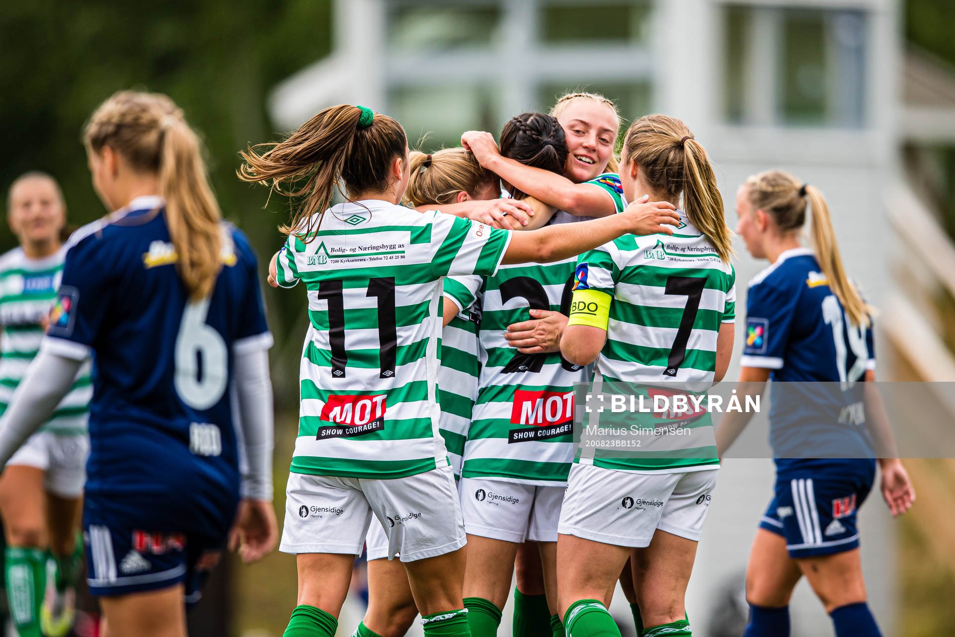 Sara Kristine Bantan Eggesvik of KIL/Hemne celebrates after scoring the 2-0 goal during the 1. divison football match between KIL/Hemne and Fart on August 23, 2020 in Kyrksæterøra.