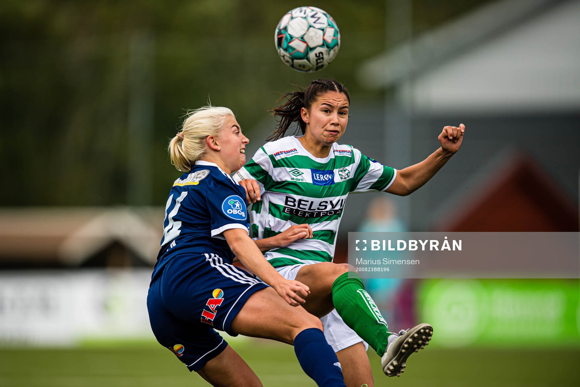 Ingrid Sandviken of Fart and Sara Kristine Bantan Eggesvik of KIL/Hemne during the 1. divison football match between KIL/Hemne and Fart on August 23, 2020 in Kyrksæterøra.