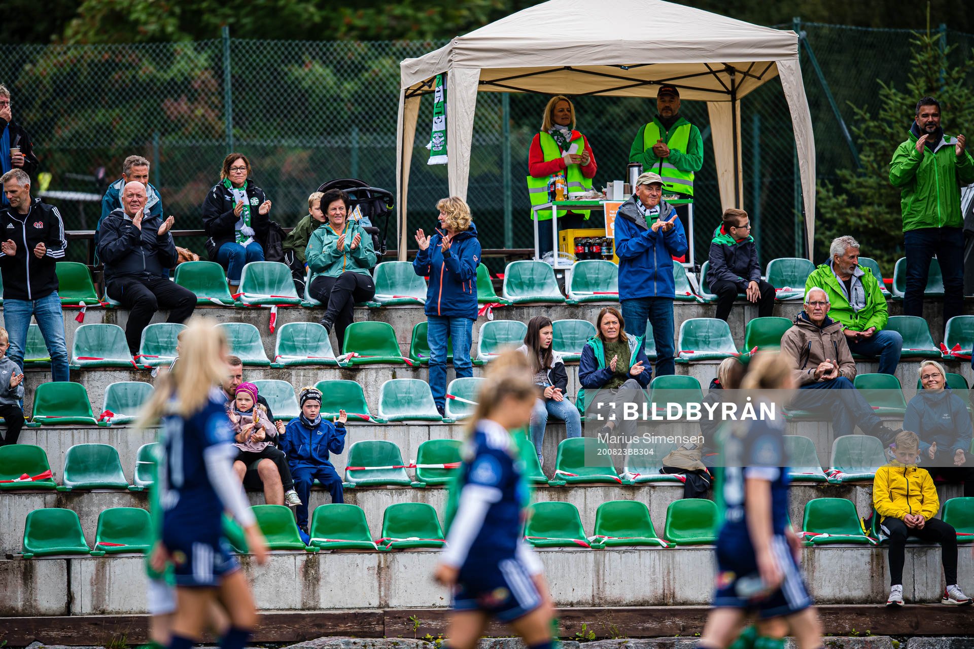 Spectators in the stands