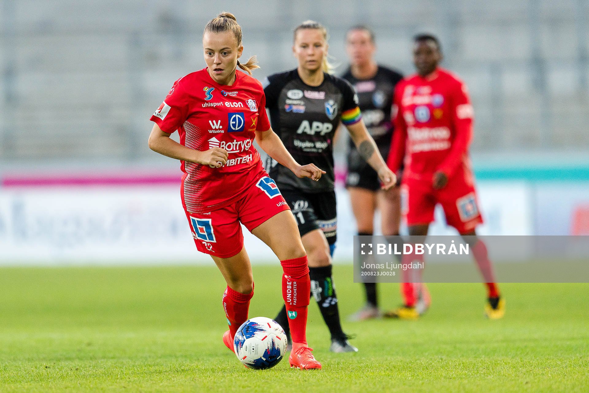 Linköpings Olga Adela Ahtinen under fotbollsmatchen i Damallsvenskan mellan Växjö och Linköping den 23 augusti 2020 i Växjö.