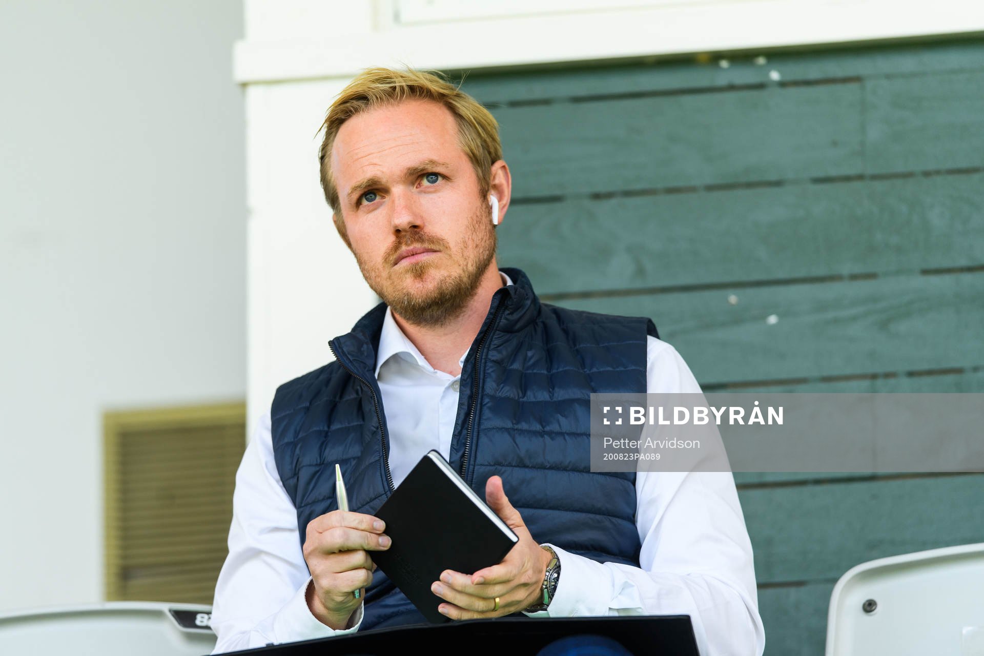 Rosengårds tränare Jonas Eidevall på läktaren under fotbollsmatchen i Damallsvenskan mellan FC Rosengård och Kopparbergs/Göteborg den 23 augusti 2020 i Malmö.