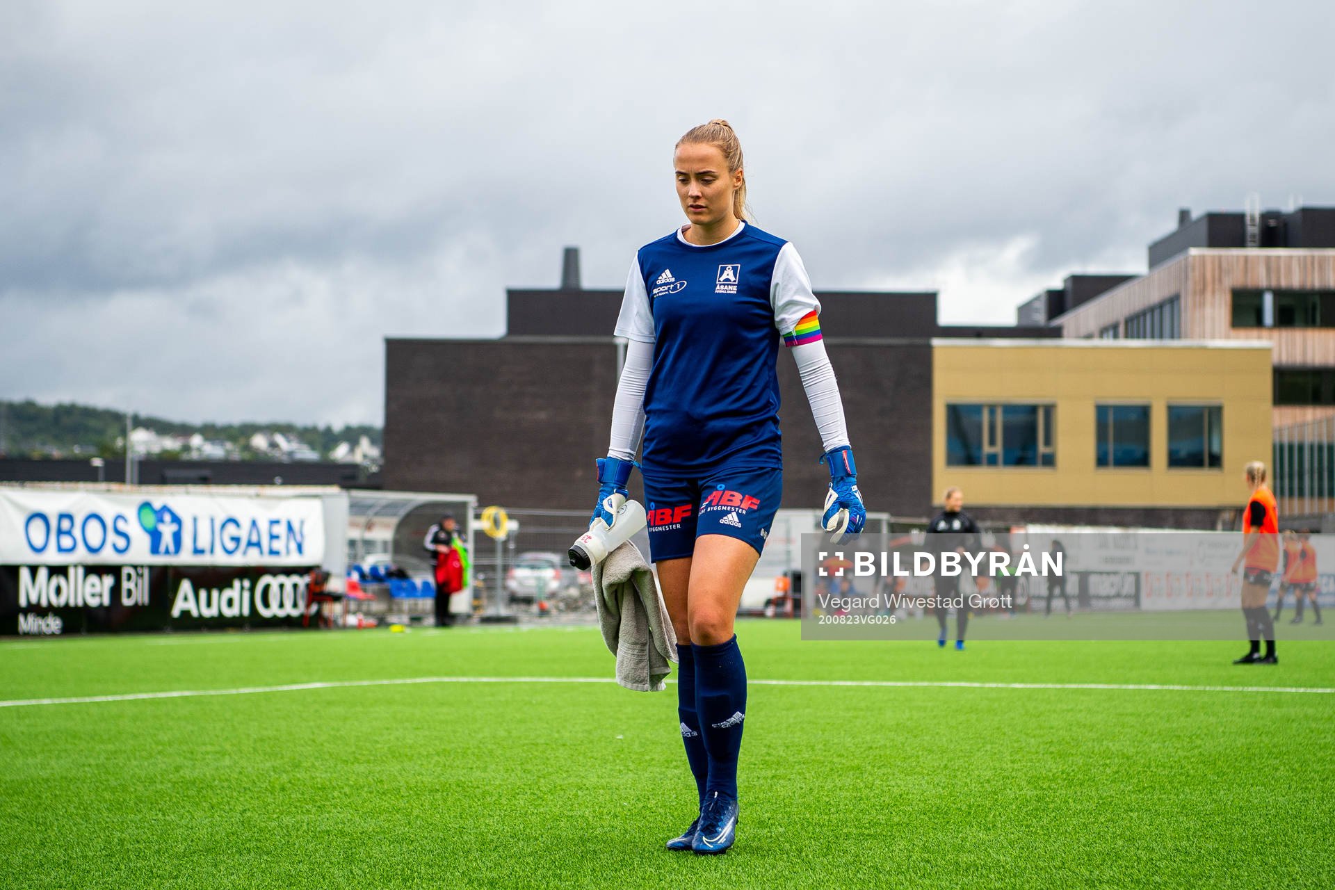 Goalkeeper Ingvild Thynes Villa of Åsane looks dejected after the 1. division football match between Åsane and Amazon Grimstad on August 23, 2020 in Åsane.