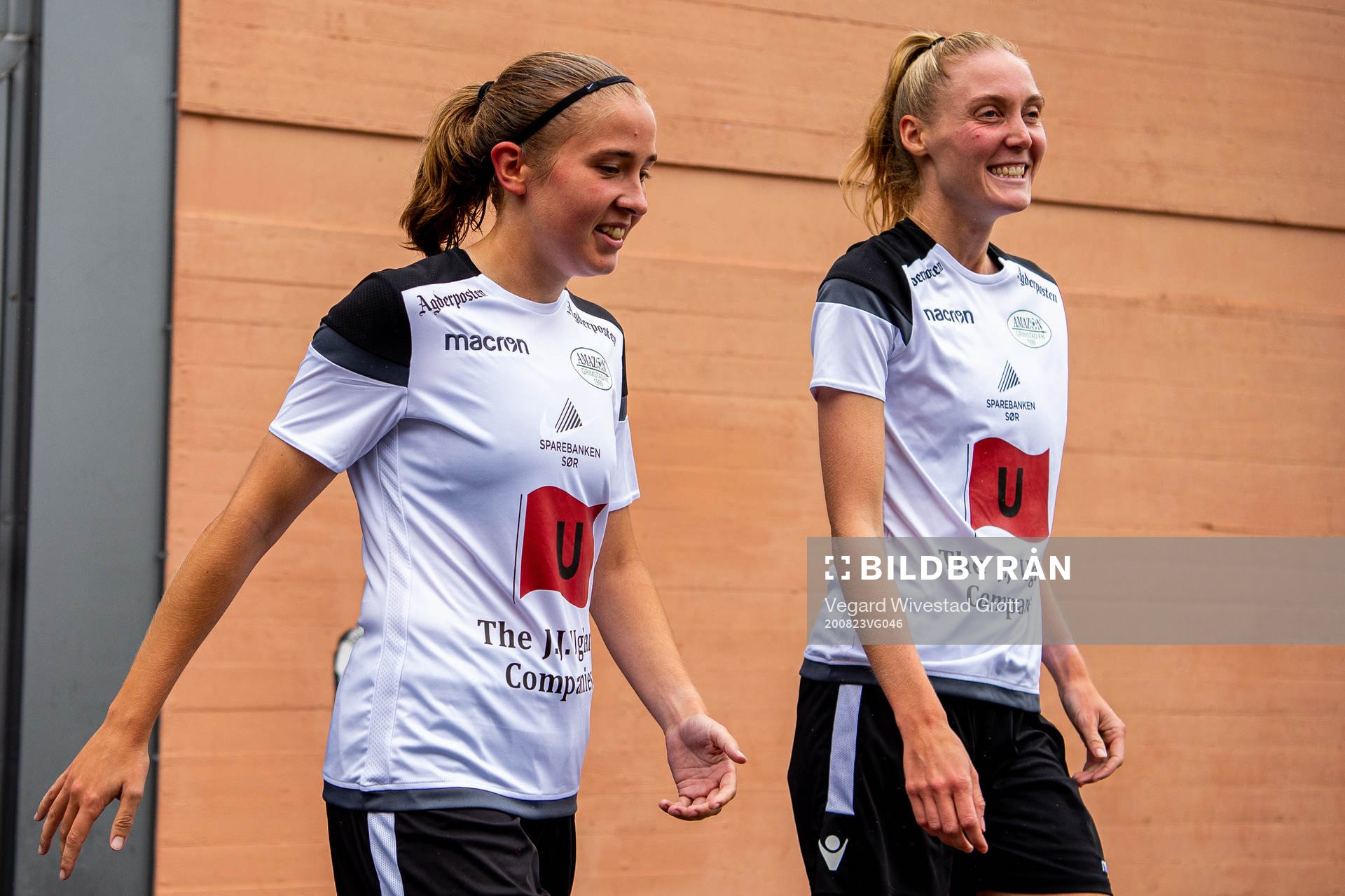 Johanna Salmijärvi and Mette Lorentzen of Amazon Grimstad during the 1. division football match between Åsane and Amazon Grimstad on August 23, 2020 in Åsane.