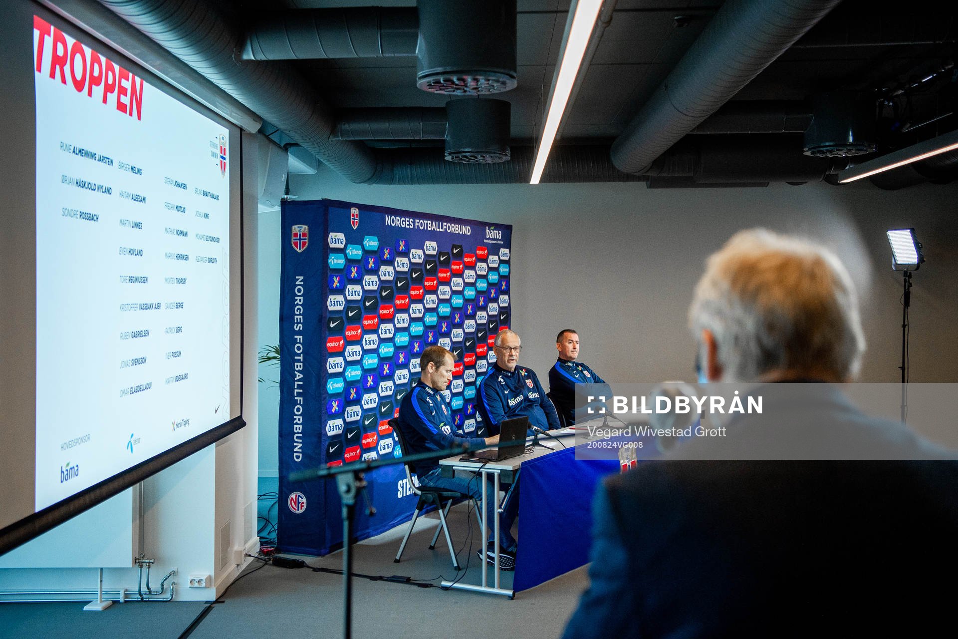 Svein Graff, head coach Lars Lagerbäck and assistant coach