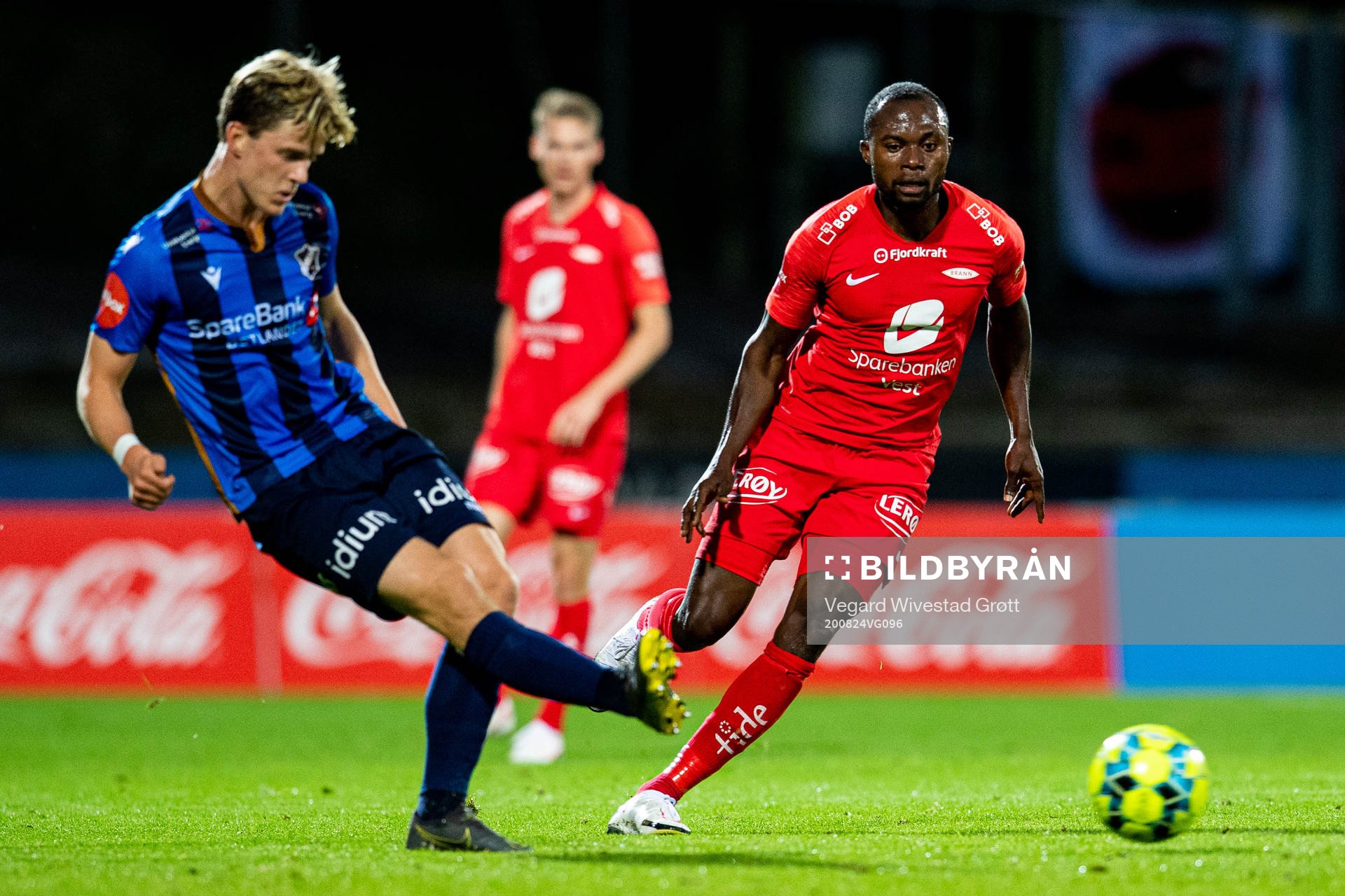 Peder Vogt of Stabæk and Gilbert Koomson of Brann