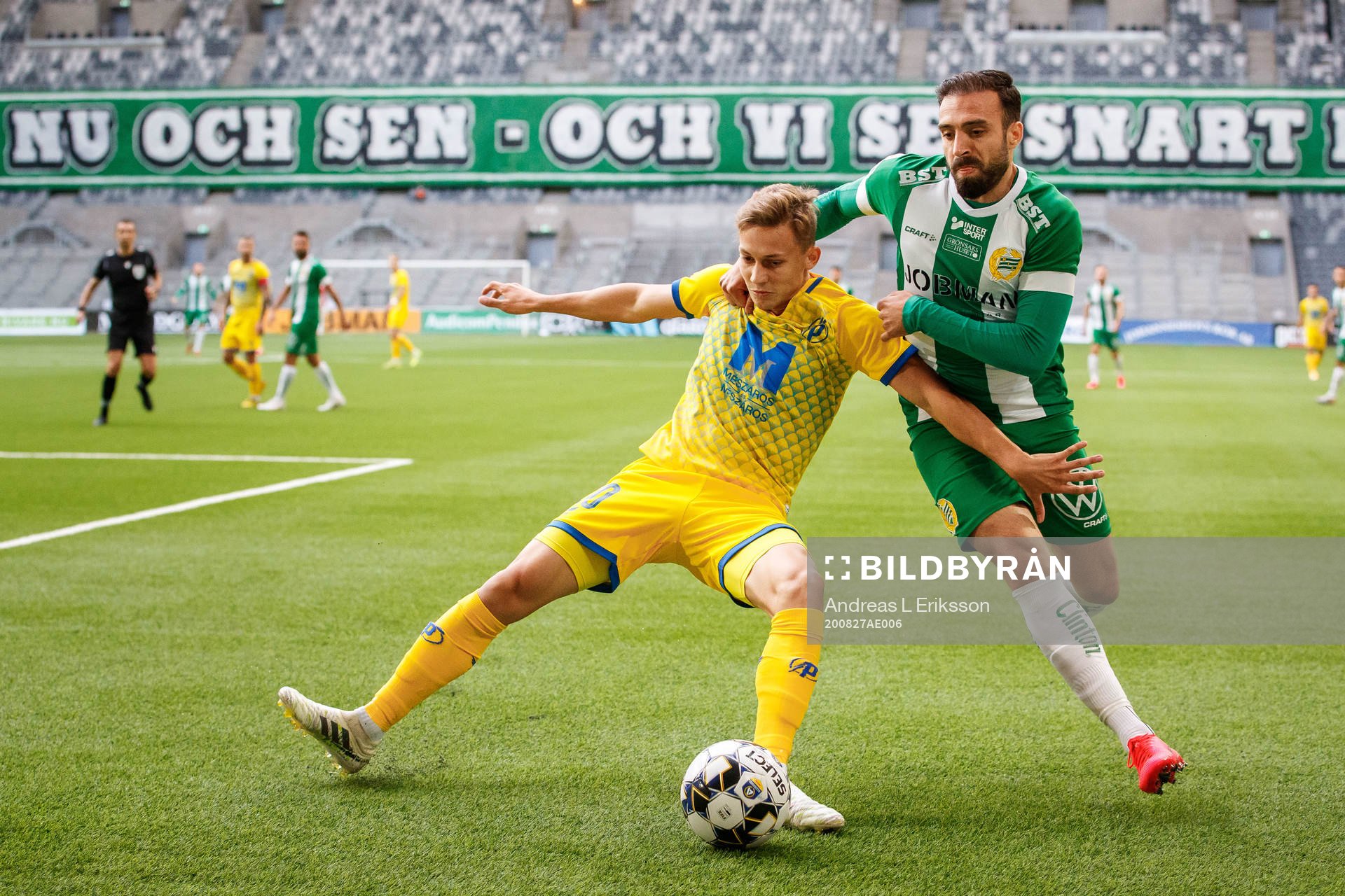 Marton Radics of Puskas and Abdul Khalili of Hammarby