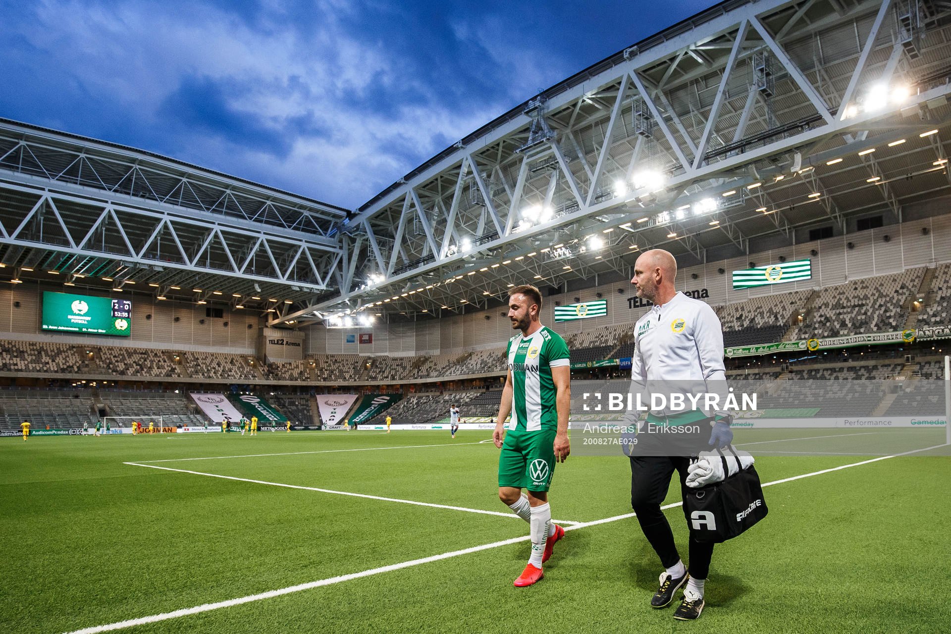 Muamer Tankovic of Hammarby leaves the pitch