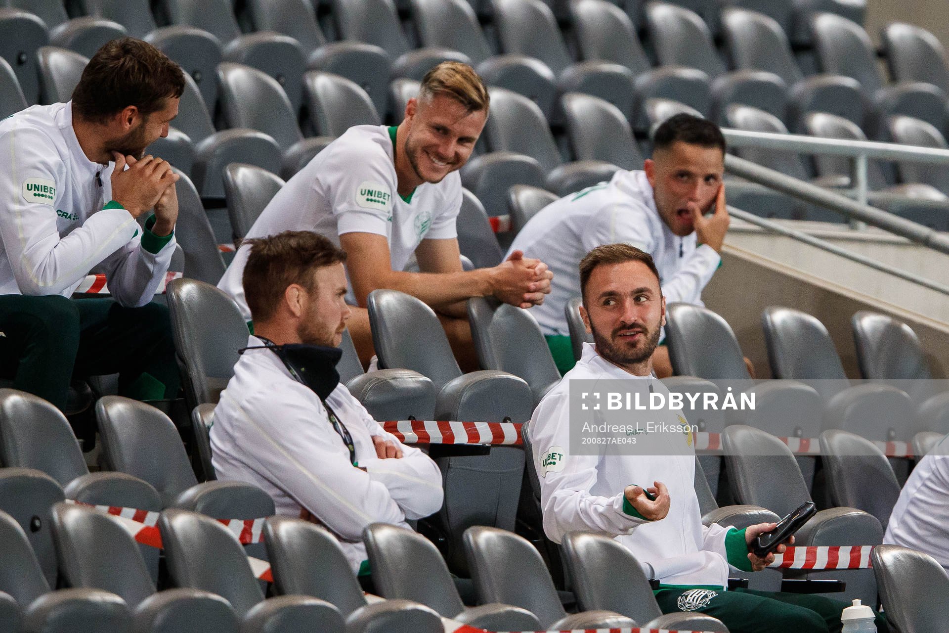 Muamer Tankovic of Hammarby with teammates in the stands