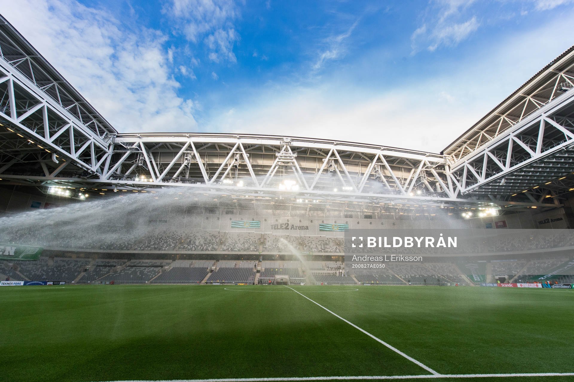 Tele2 Arena is watered