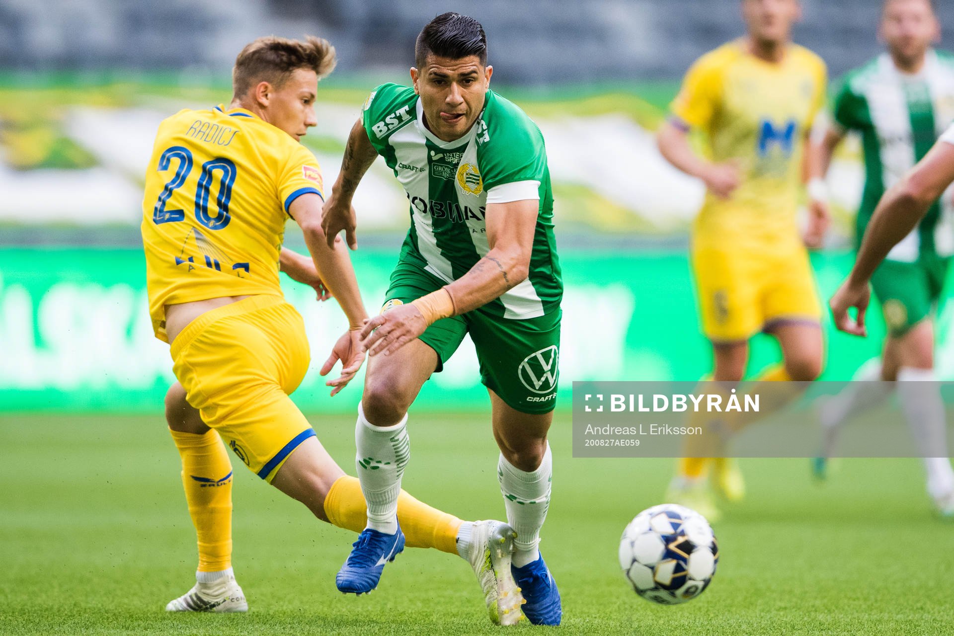 Marton Radics of Puskas and Paulinho of Hammarby