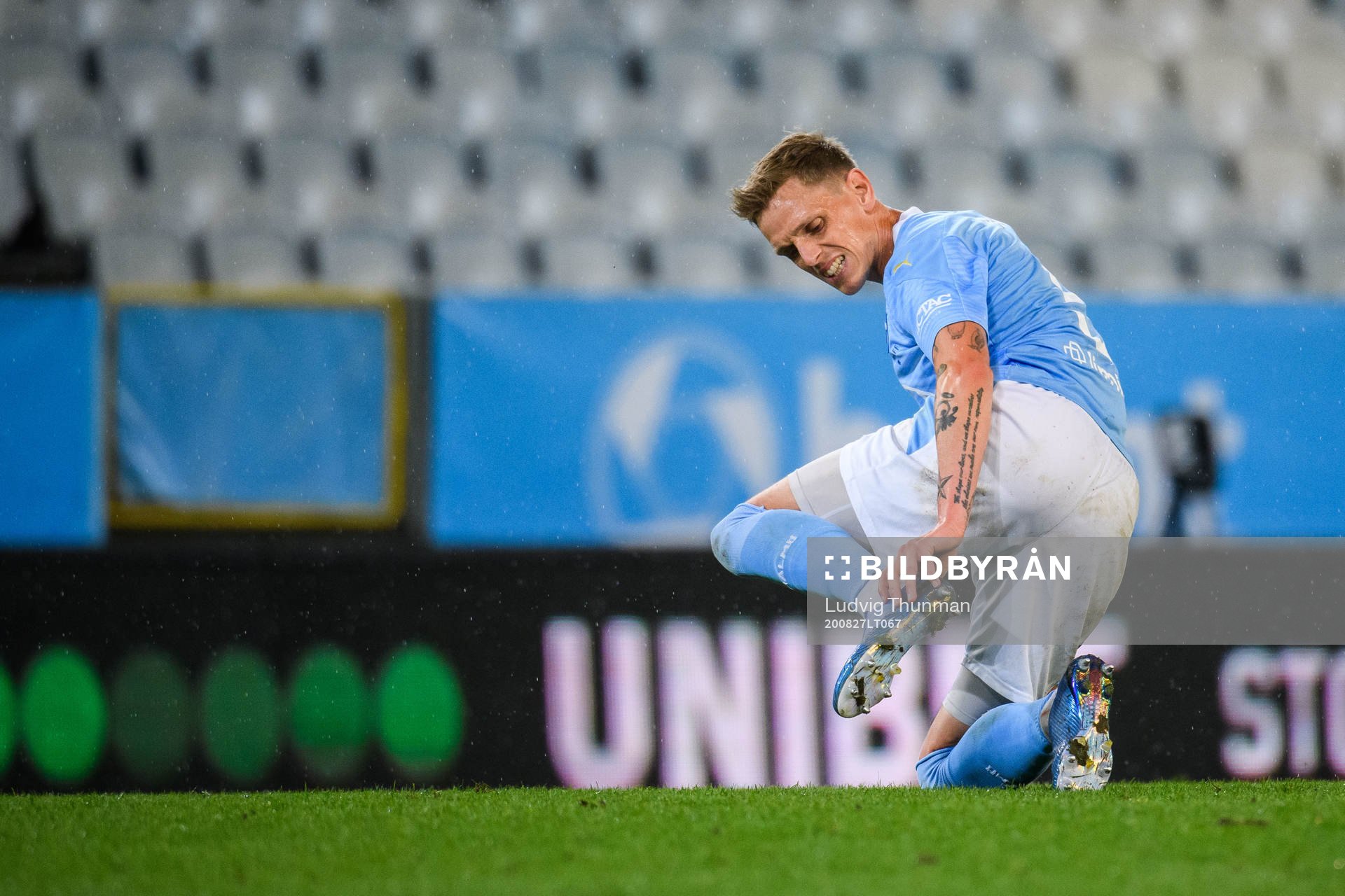 Sören Rieks of Malmö FF in pain