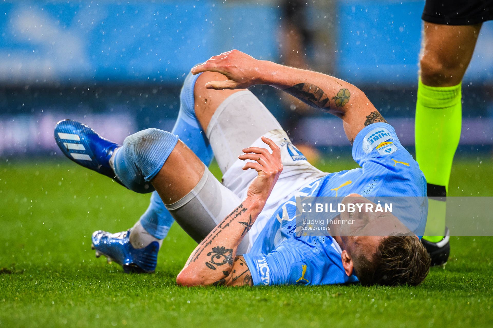 Sören Rieks of Malmö FF in pain