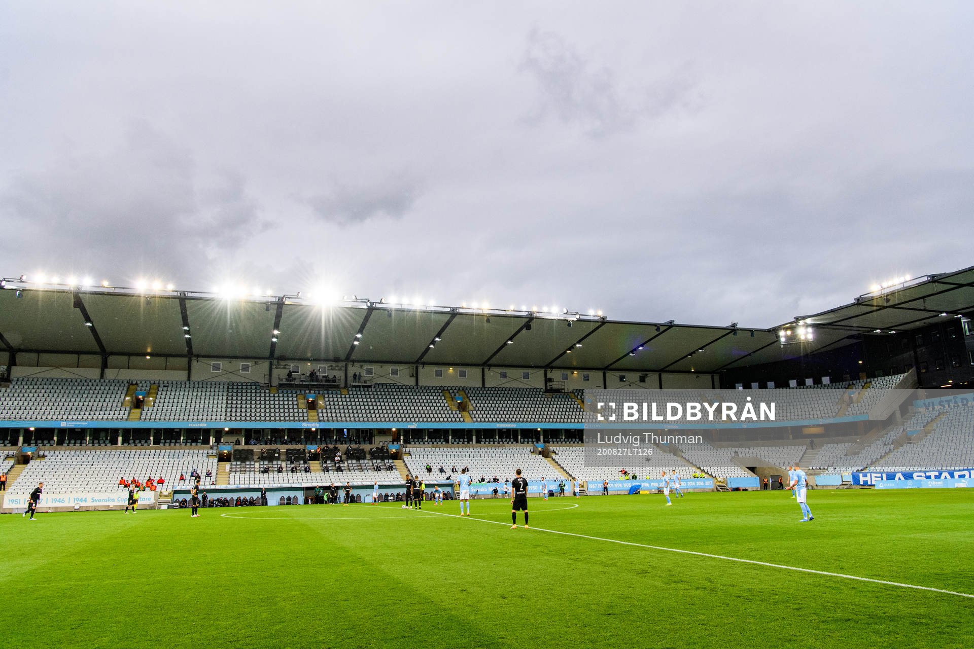 Play in front of empty stands
