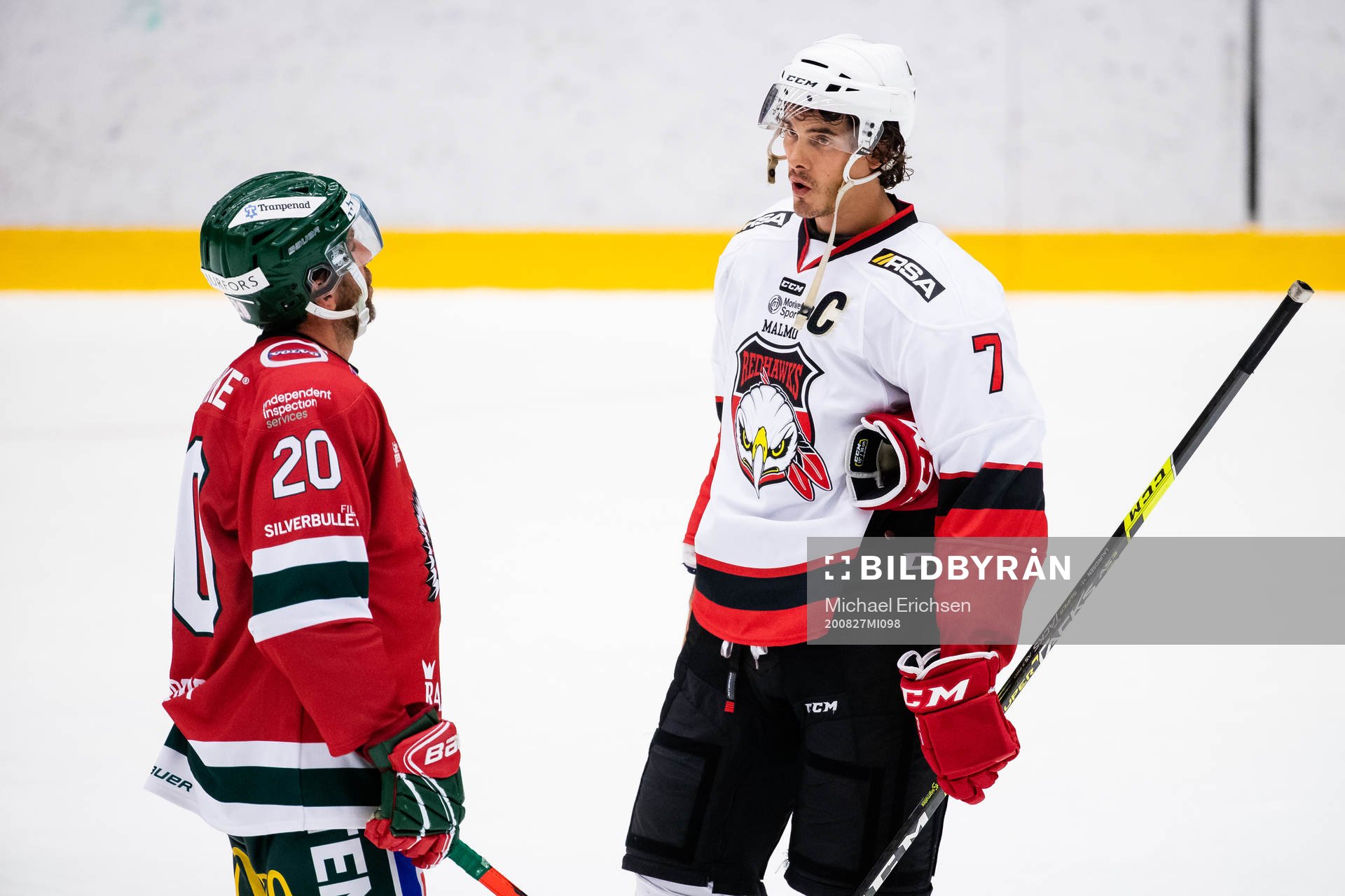Frölundas Joel Lundqvist och Malmö Redhawks Oliver