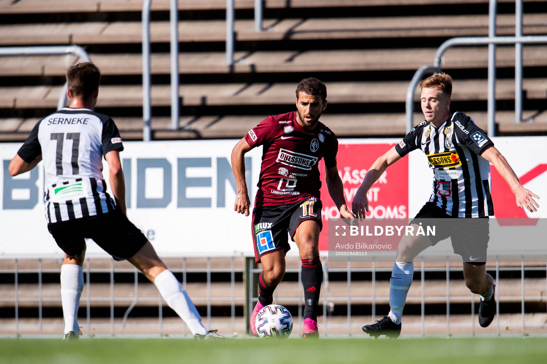 Assyriska Tarek Alnator under fotbollsmatchen i Division 1 södra mellan Landskrona och Assyriska den 29 augusti 2020 i Landskrona.