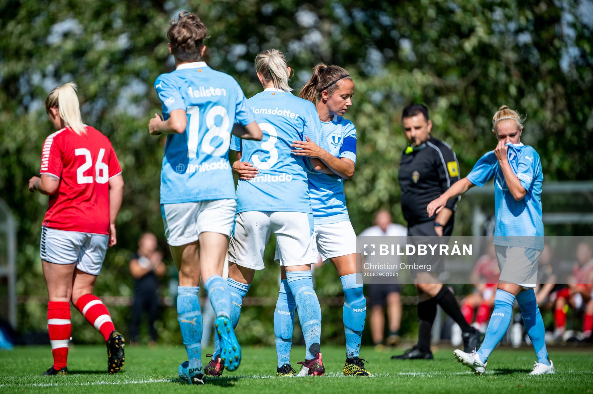 Malmö FFs Anna Hellsten, Emelie Erlandsson och Cornelia