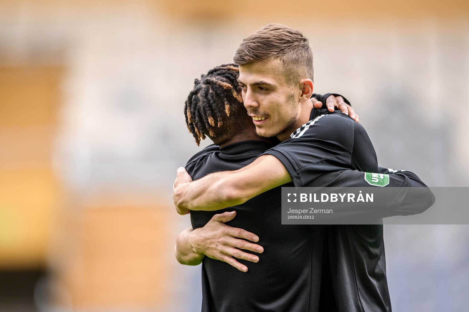 Dalkurds Julius Brekkan (h9 under uppvärmningen inför fotbollsmatchen i Superettan mellan Dalkurd och Västerås SK den 29 augusti 2020 i Uppsala.