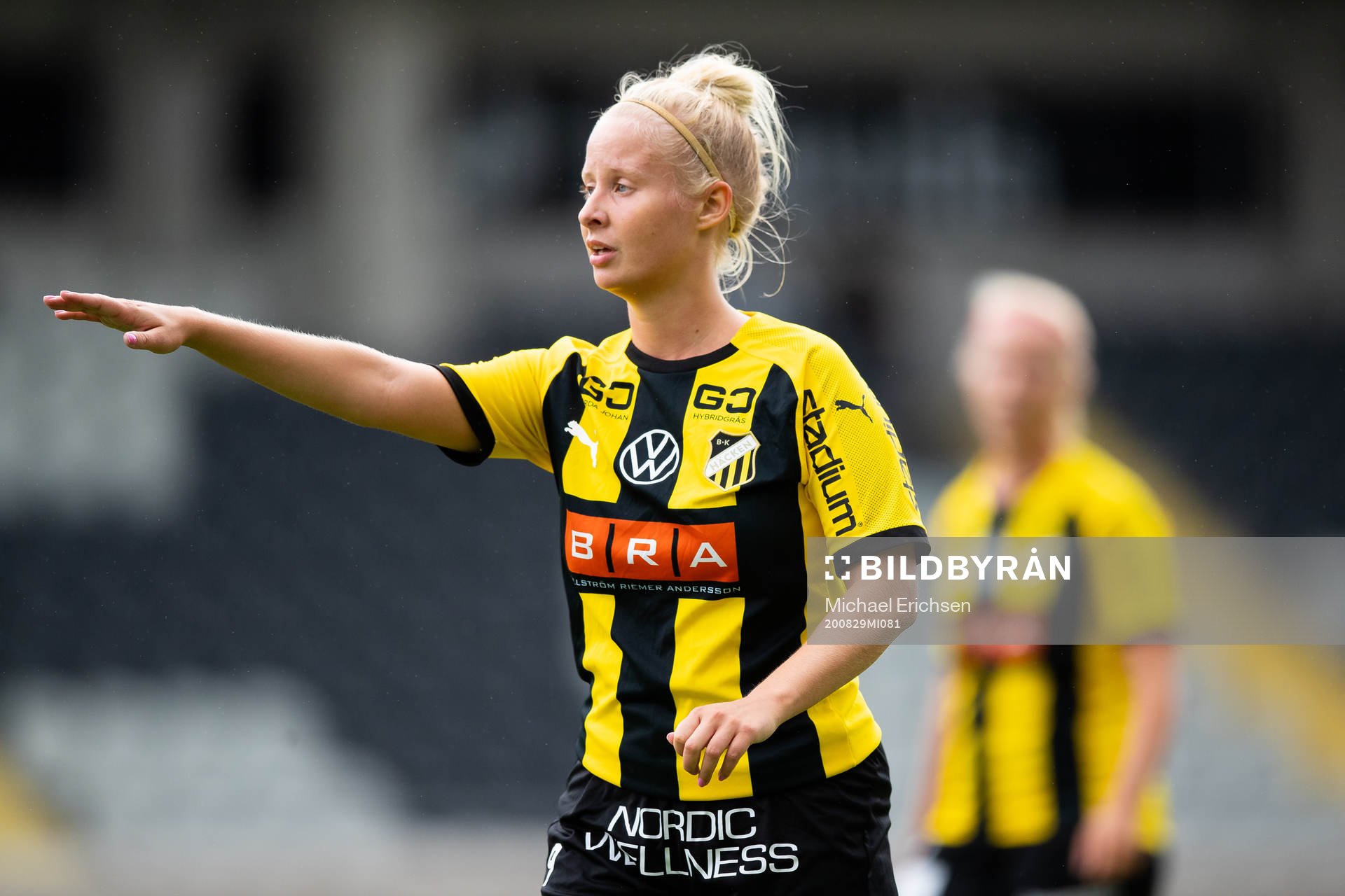 Häckens Linnea Tibatt under fotbollsmatchen Division 2 mellan Häcken och Zenith den 29 augusti 2020 i Göteborg.