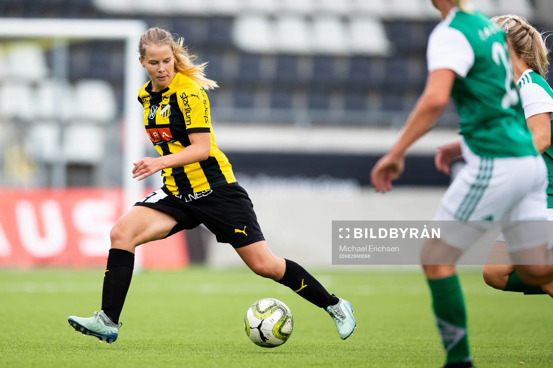 Häckens Matilda Öst under fotbollsmatchen Division 2 mellan Häcken och Zenith den 29 augusti 2020 i Göteborg.