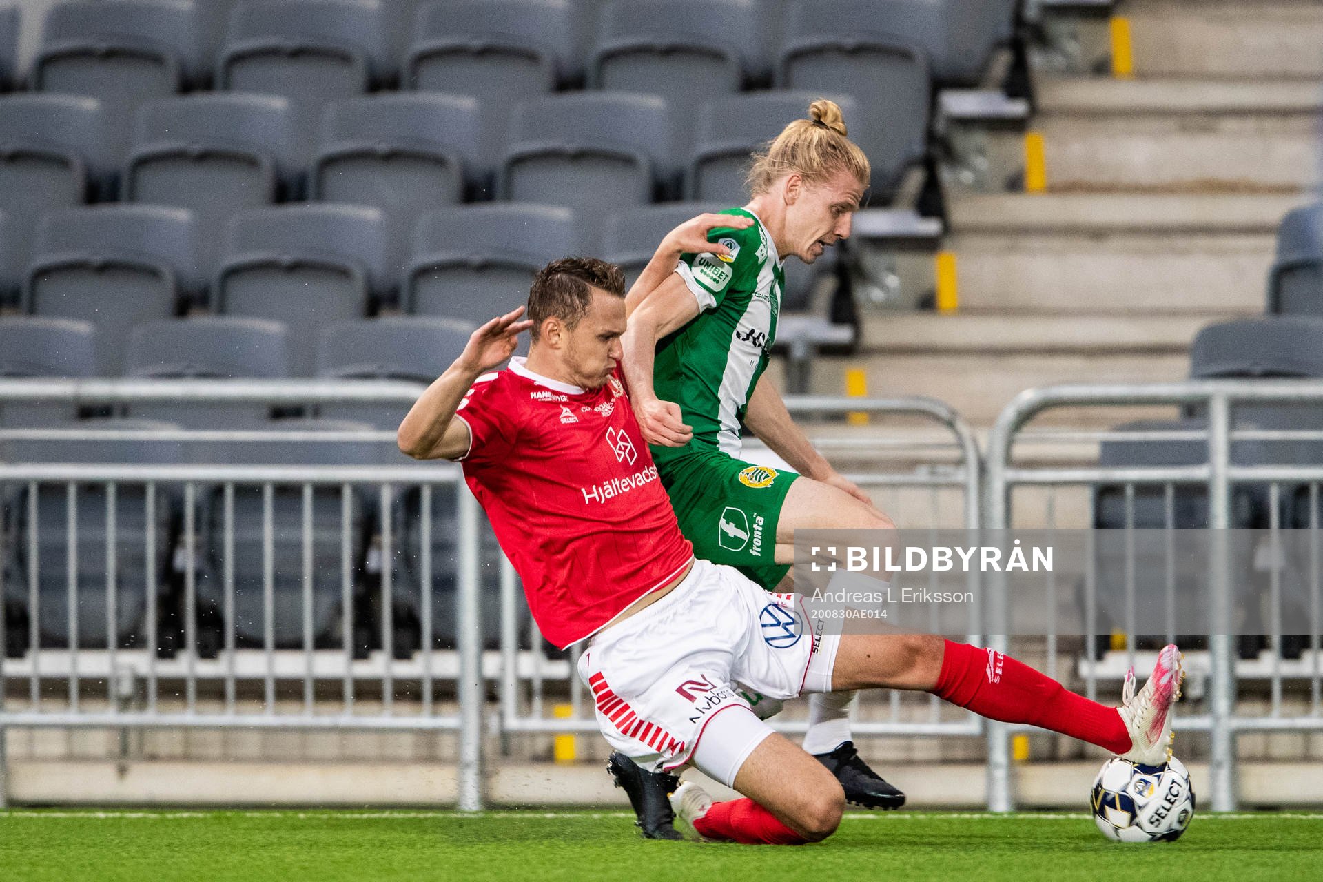 Kalmars Piotr Johansson  och Hammarbys Gustav Ludwigson