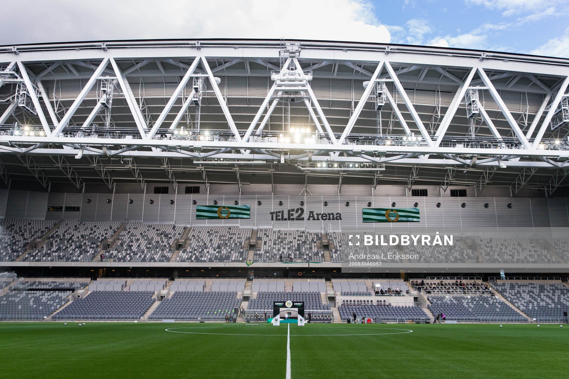 Tele2 Arena innan fotbollsmatchen i Allsvenskan mellan