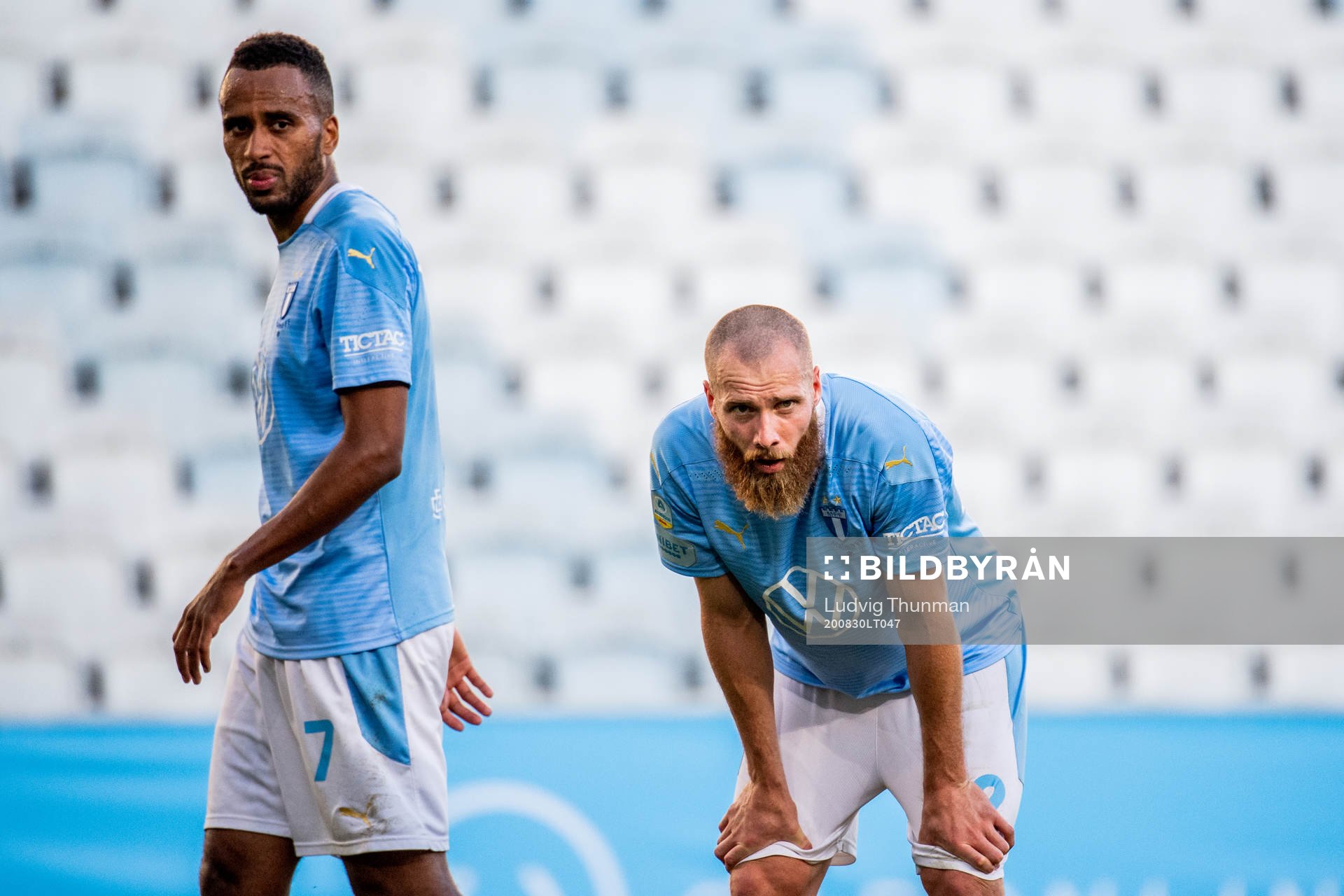 Malmö FFs Isaac Kiese Thelin och Jo Inge Berget deppar
