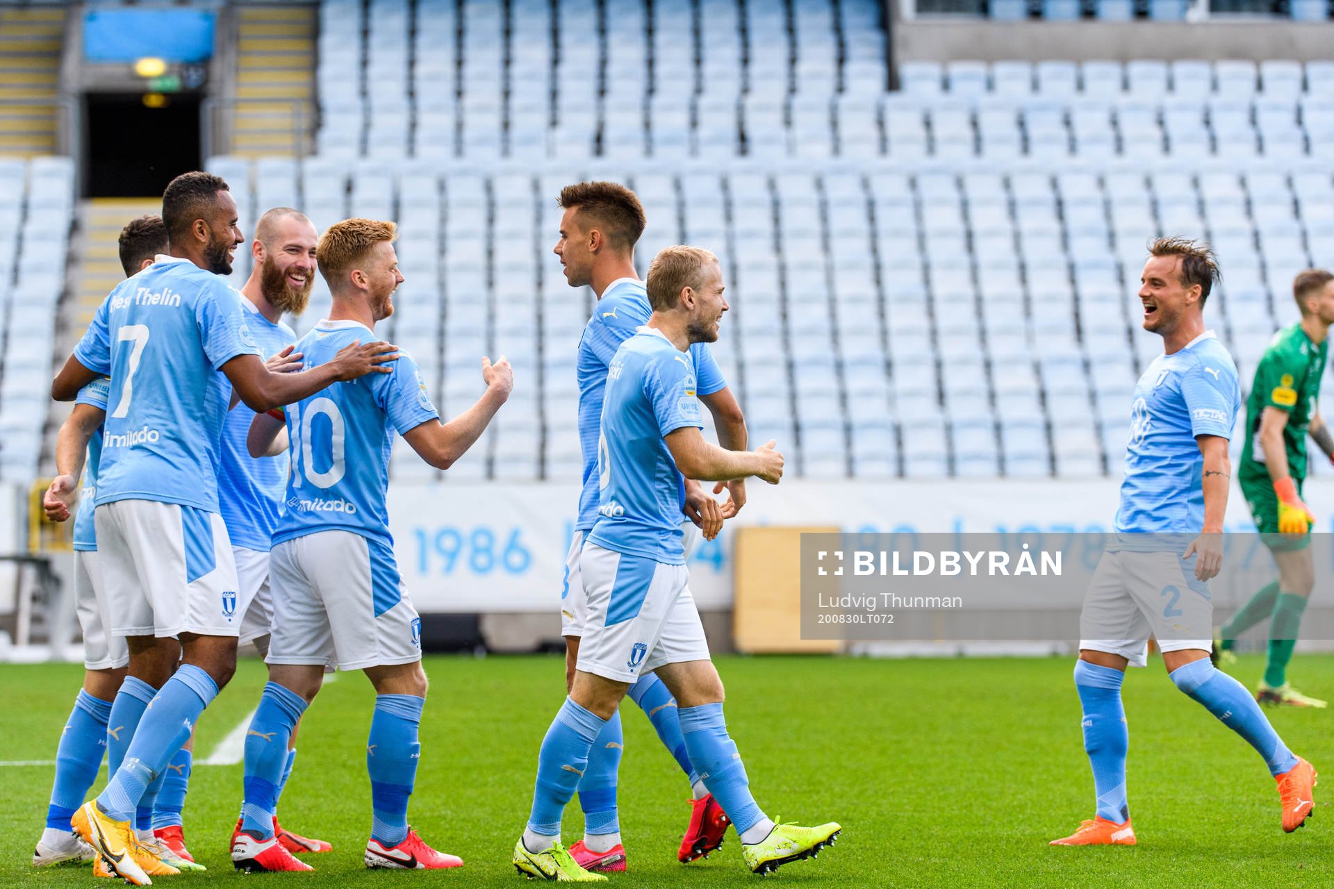 Malmö FFs Anders Christiansen jublar med lagkamraterna
