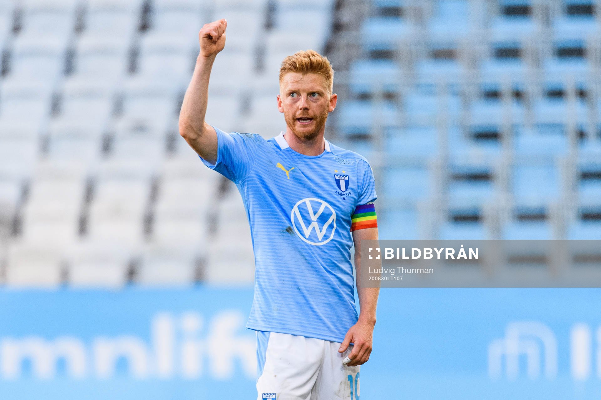 Malmö FFs Anders Christiansen under fotbollsmatchen i Allsvenskan mellan Malmö FF och Elfsborg den 30 augusti 2020 i Malmö.