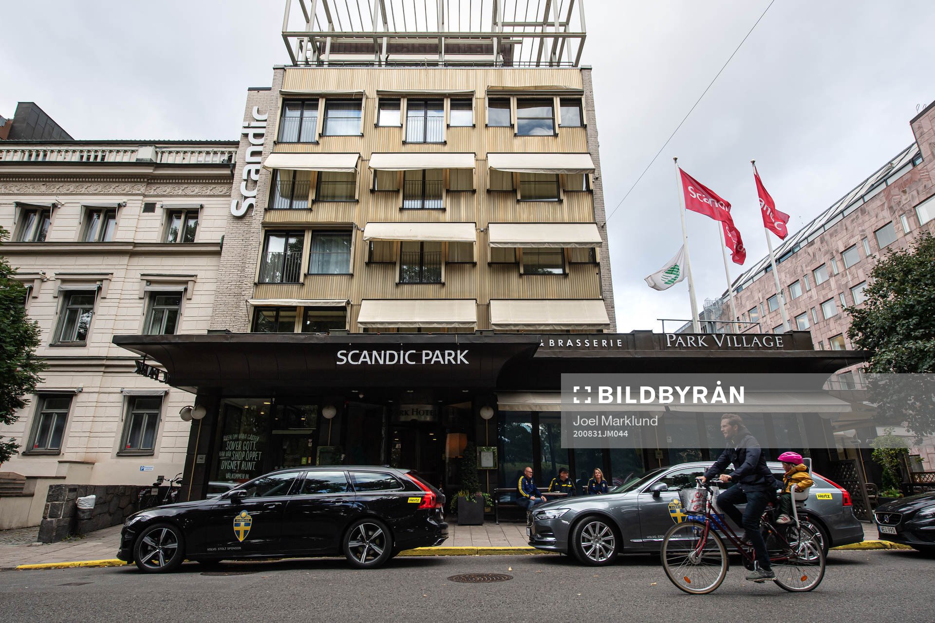Exterior view of Scandic Park Hotel, the base for the Swedish national football team, on August 31, 2020 in Stockholm. Due to the coronavirus, covid-19, pandemic team Sweden will be in a so-called bubble to keep the team and its staff safe from the virus.