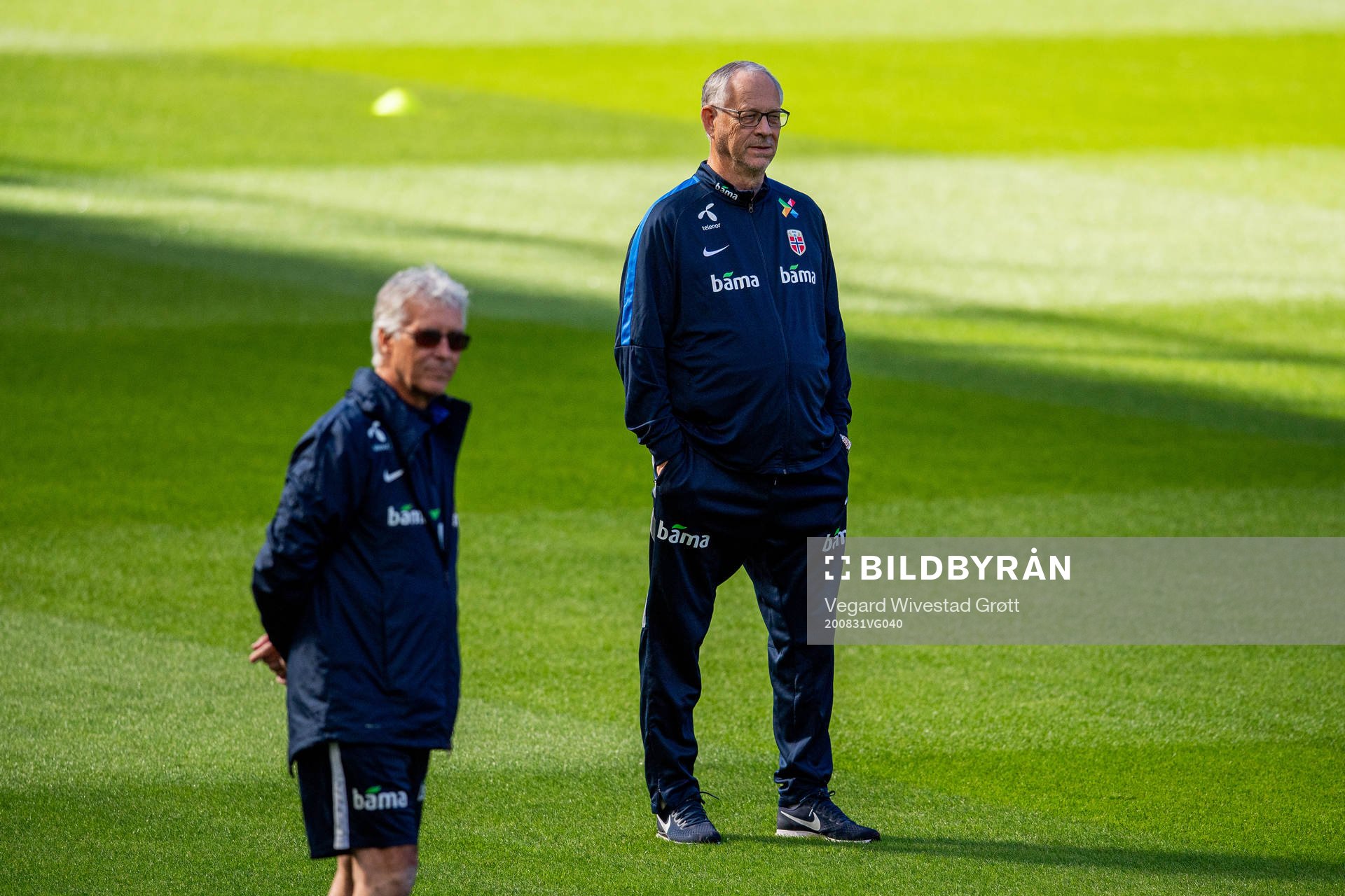 Ola Sand, team doctor, and Lars Lagerbäck, head coach of