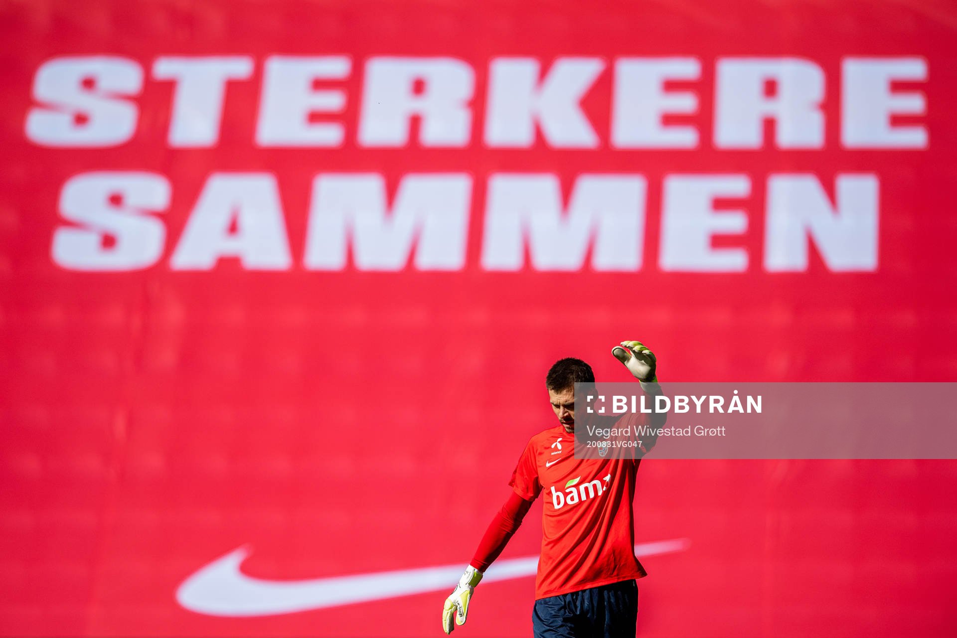 Goalkeeper Rune Almenning Jarstein of the Norwegian