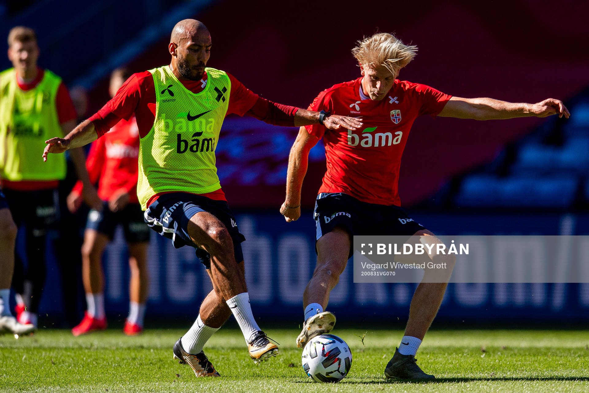 Haitam Aleesami and Morten Thorsby of the Norwegian
