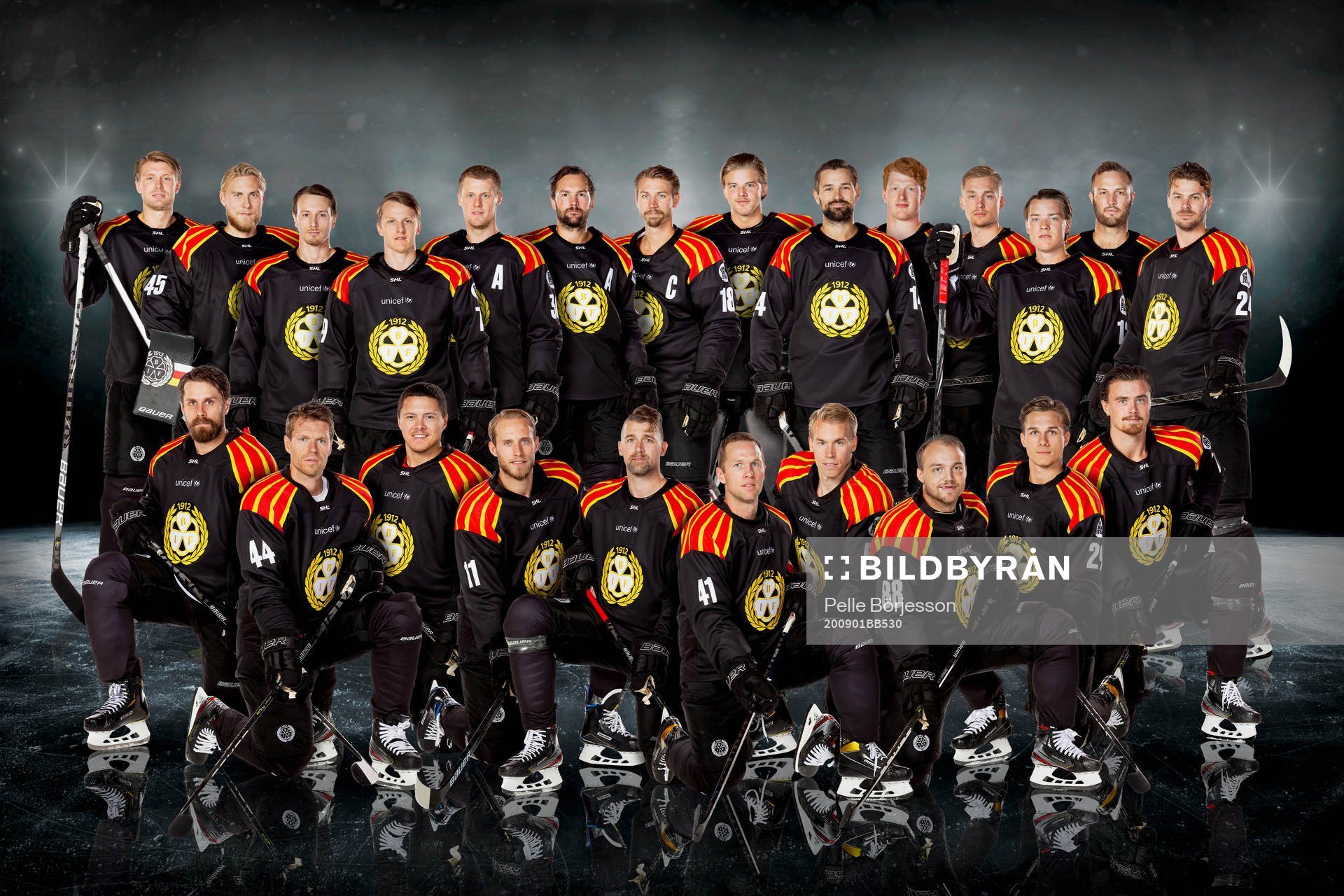 Brynäs lagbild Bakre raden fr.v. John Nyberg, Viktor