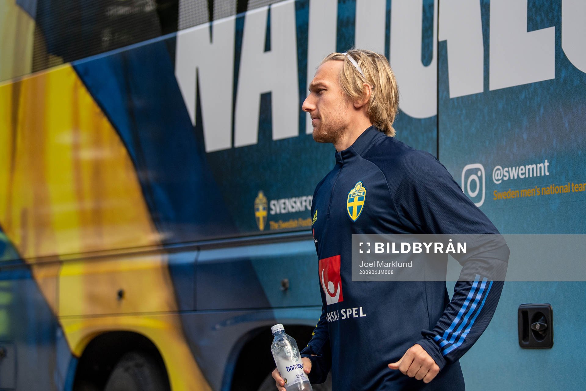 Emil Forsberg of the Swedish national football team arrives