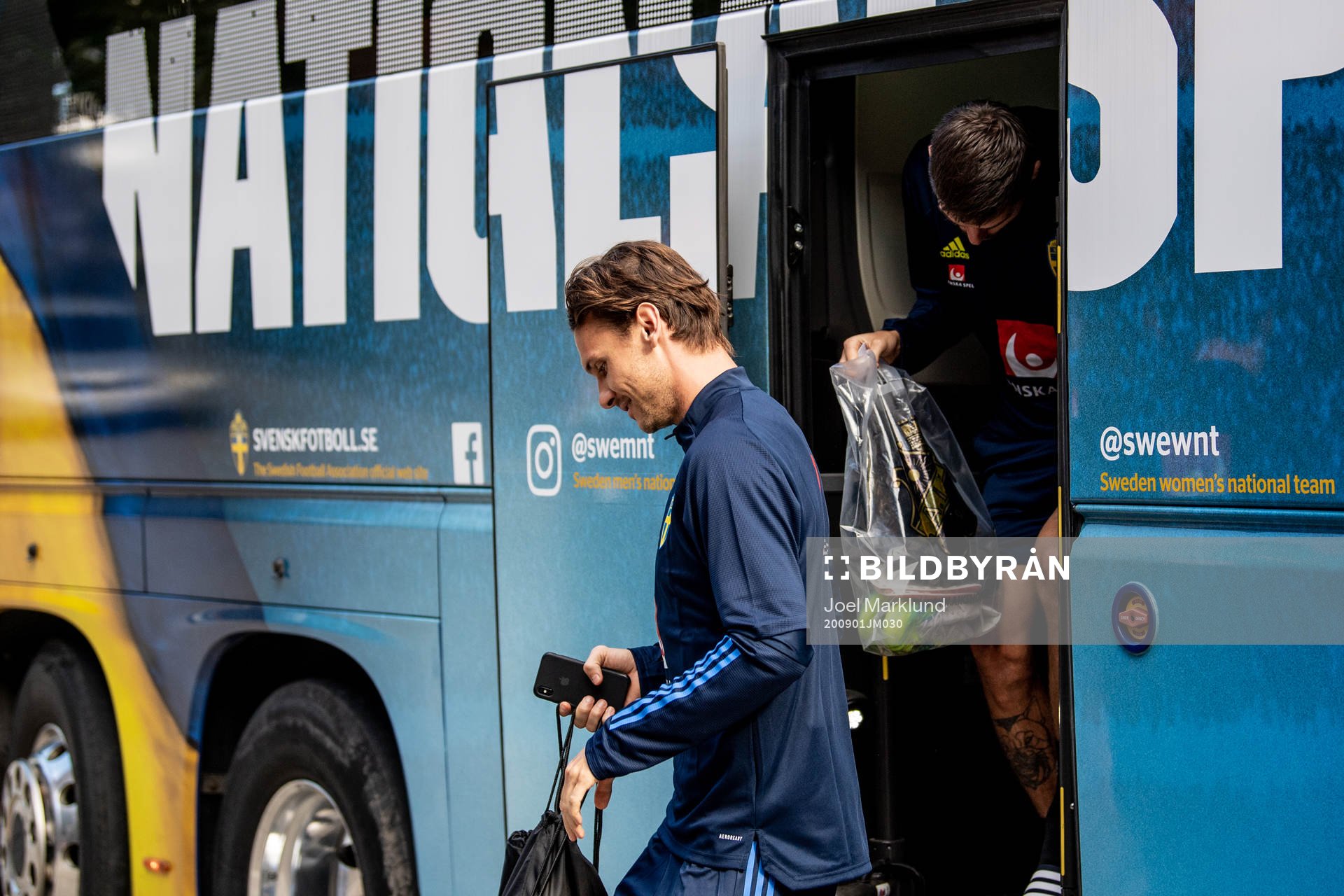Albin Ekdal of the Swedish national football team arrives