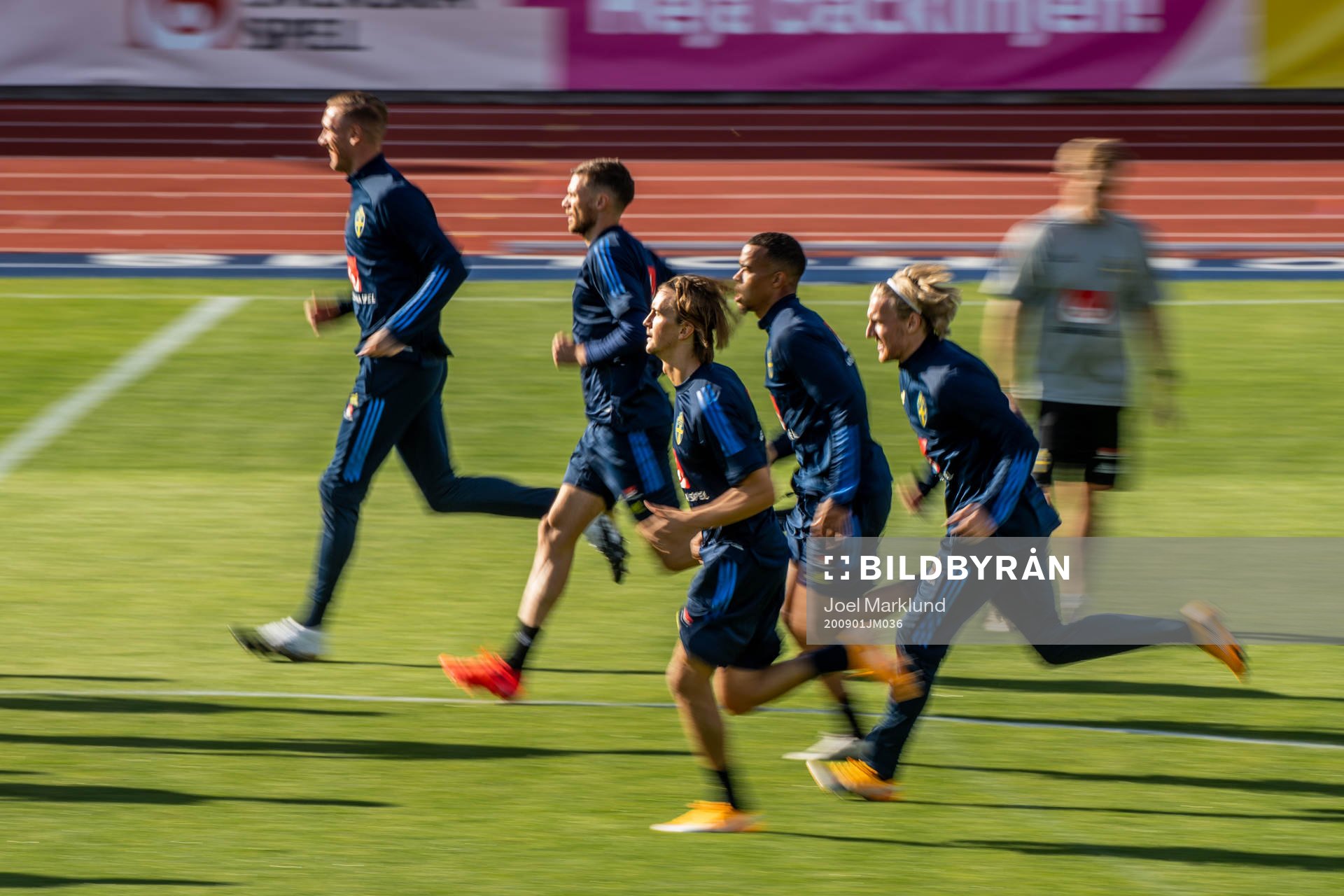 Kristoffer Olsson, Robin Quaison and Emil Forsberg of the