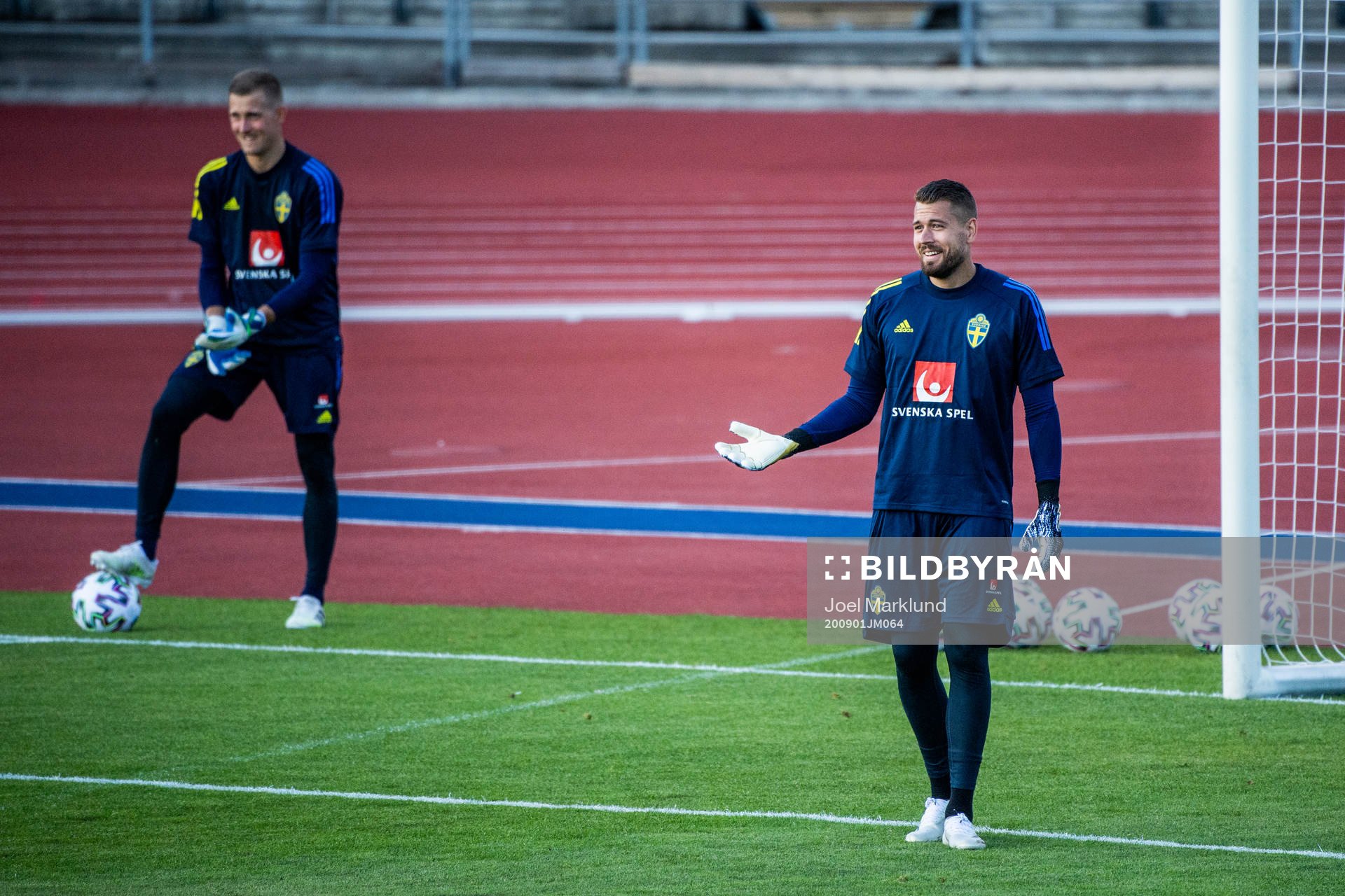 Goalkeepers Karl-Johan Johnsson and Kristoffer Nordfeldt of